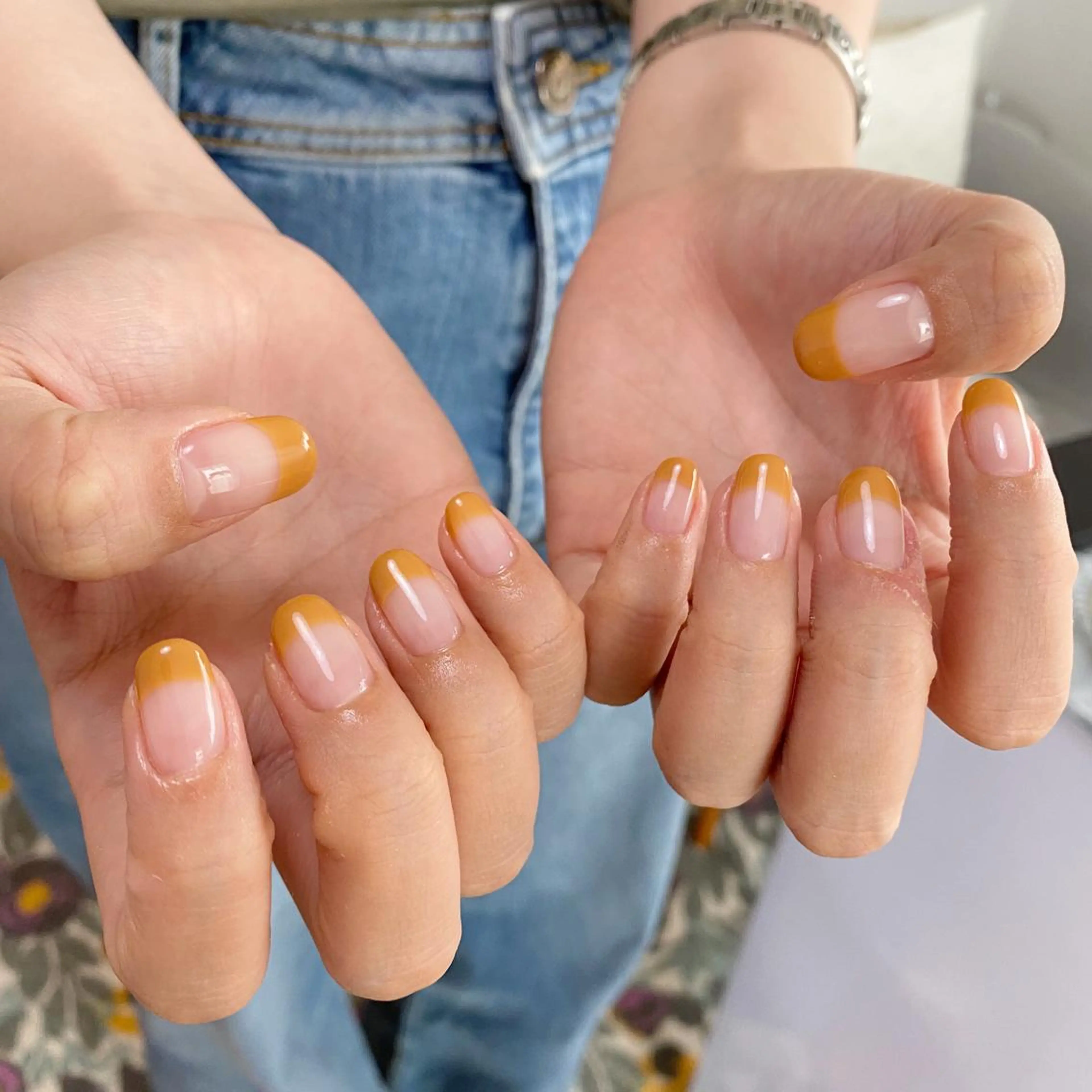 ネイル フレンチネイル ラメ(グリッター) lcoco nailのネイルデザイン