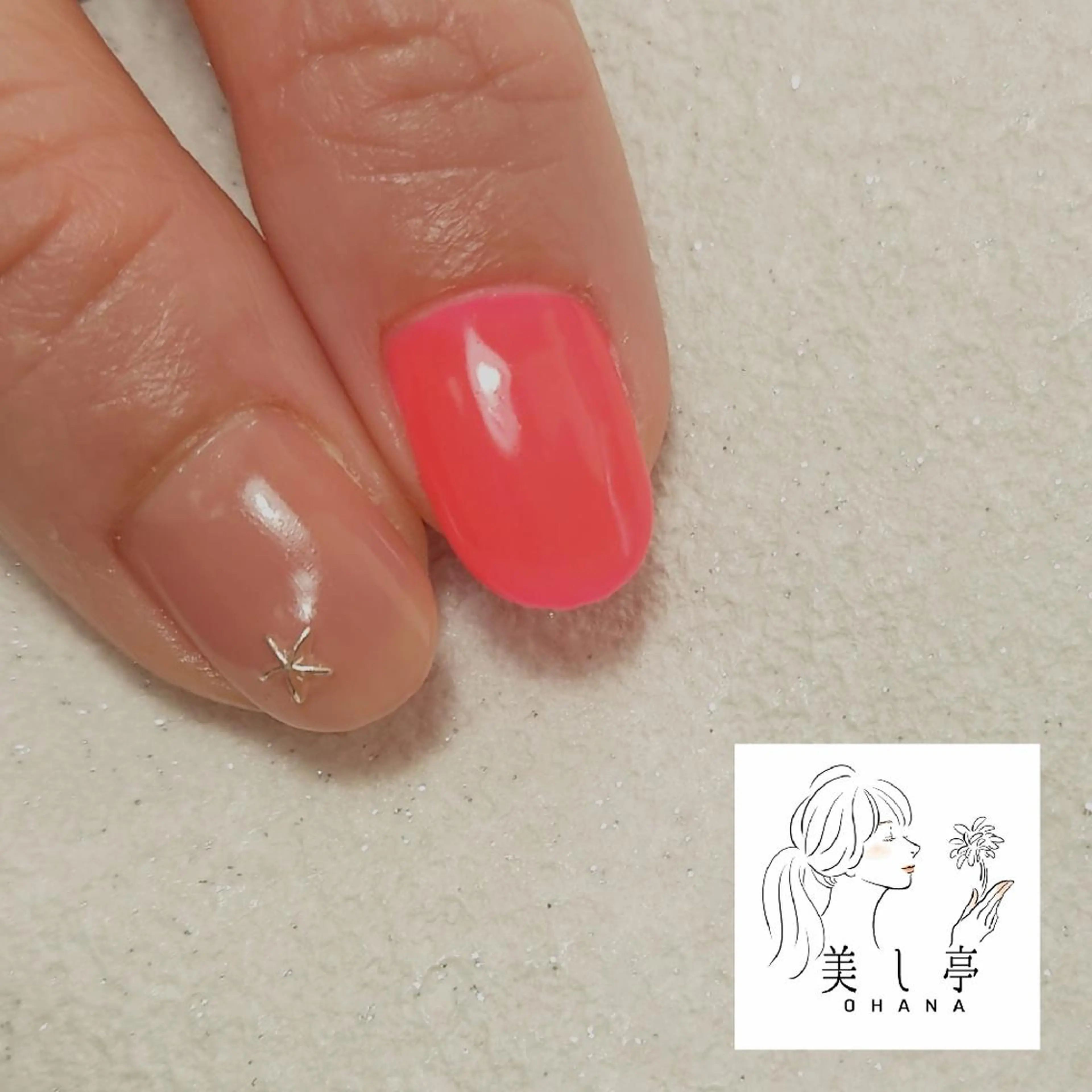 ネイル カジュアル ハンドネイル ハンドケア 美し亭 OHANAのネイルデザイン