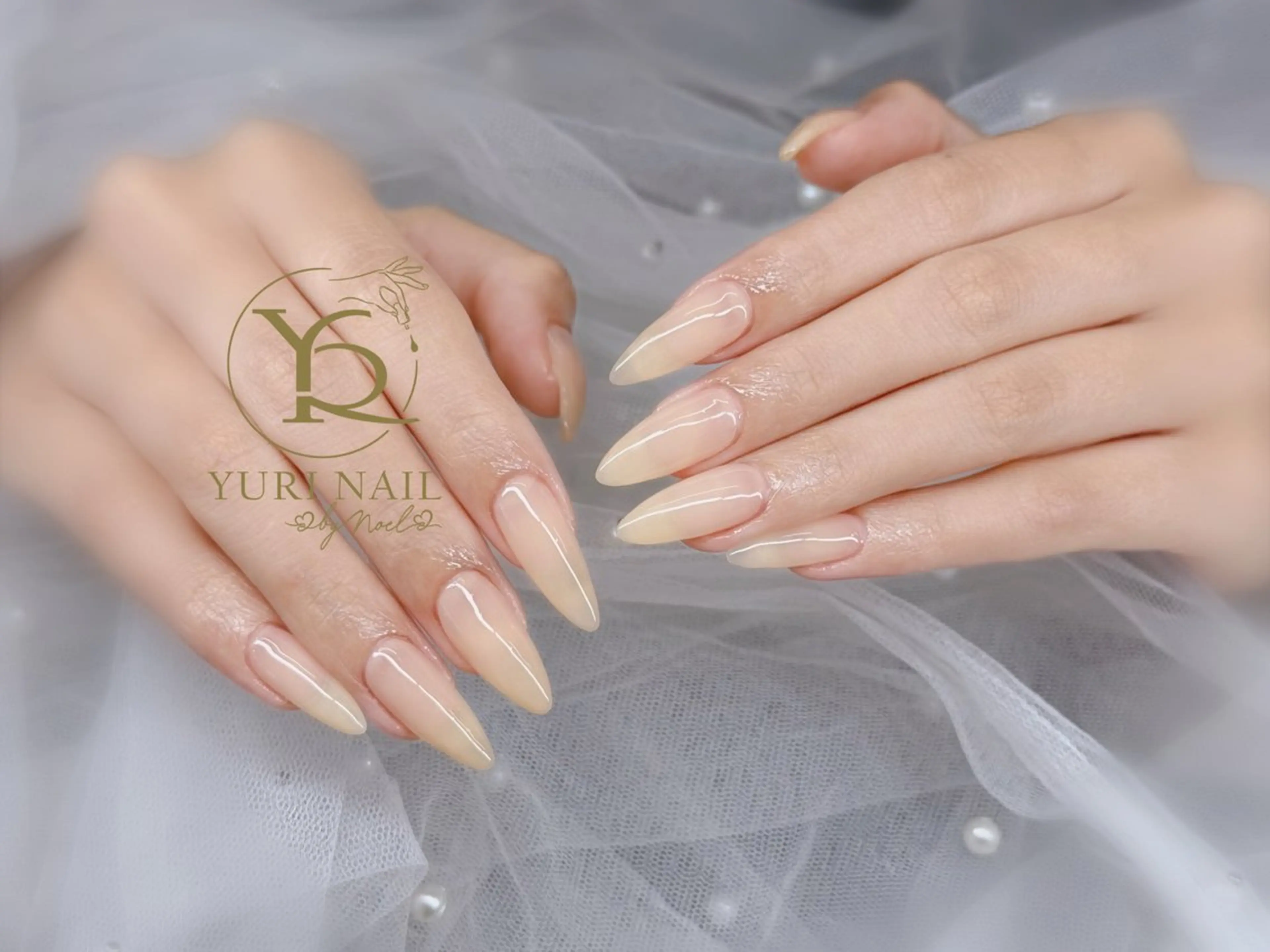 ネイル チークネイル フットネイル フレンチネイル 韓国ネイル 水色 ハンドネイル フットネイル ハンドケア YURI Nail Narita所属・YURI Nail NARITAのネイルデザイン