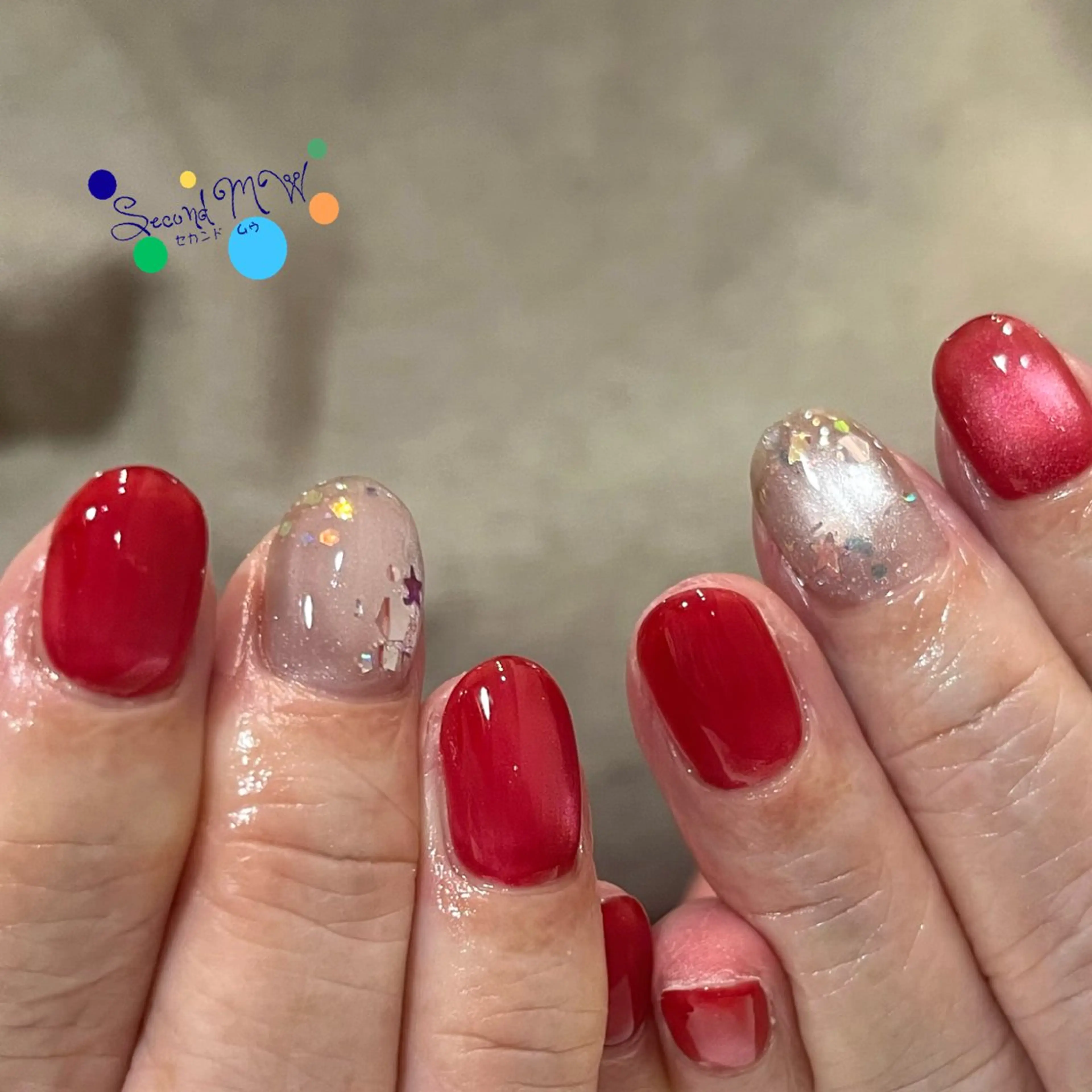 ネイル ホログラムネイル キラキラネイル ラメ(グリッター) マグネットネイル ワンカラーネイル ハンドネイル Second   MW所属・SecondMW _nail 　川連のネイルデザイン