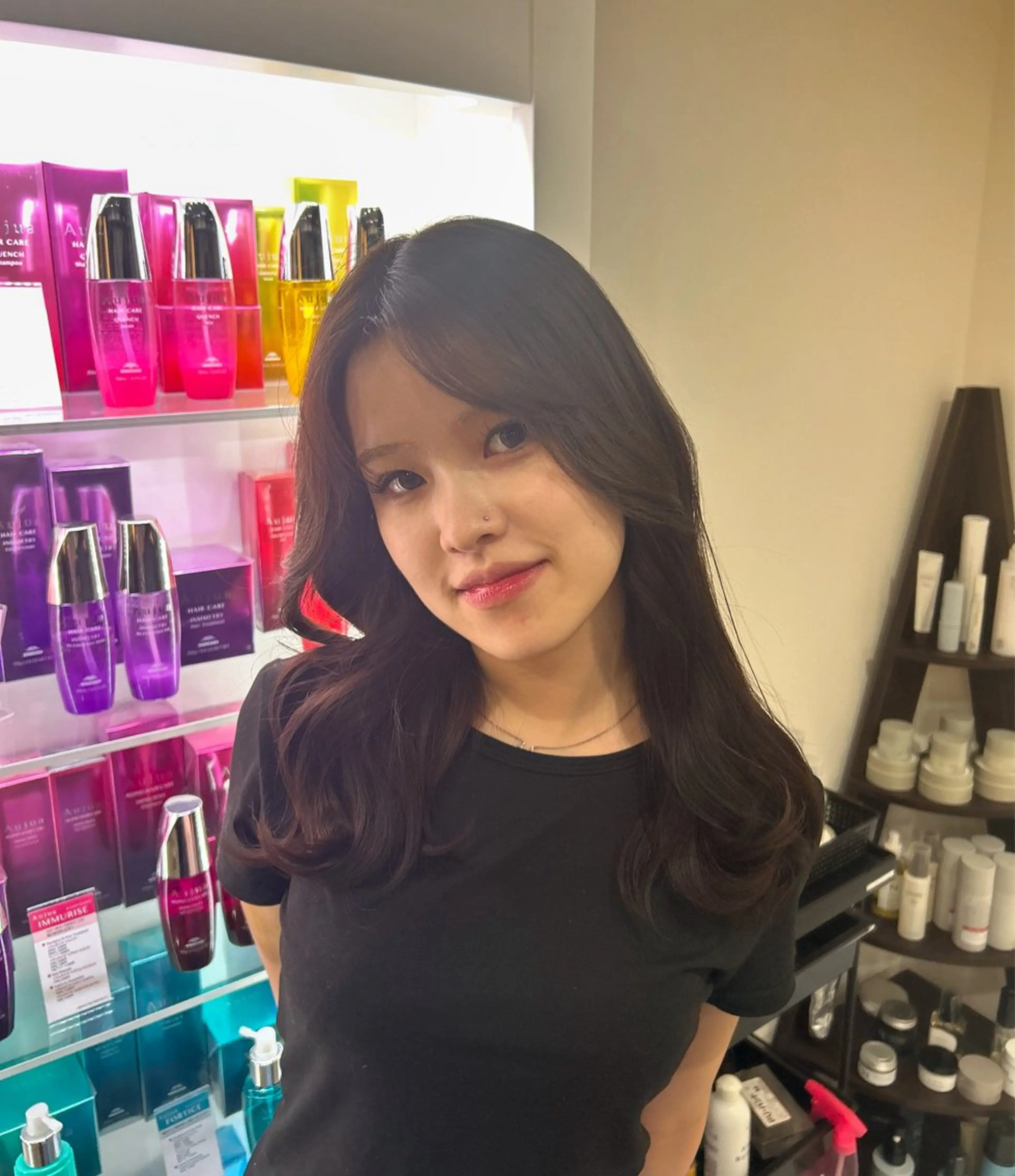 ミディアム カラー ブラウンカラー 透明感カラー 坂本奈都美 🎀のヘアスタイル