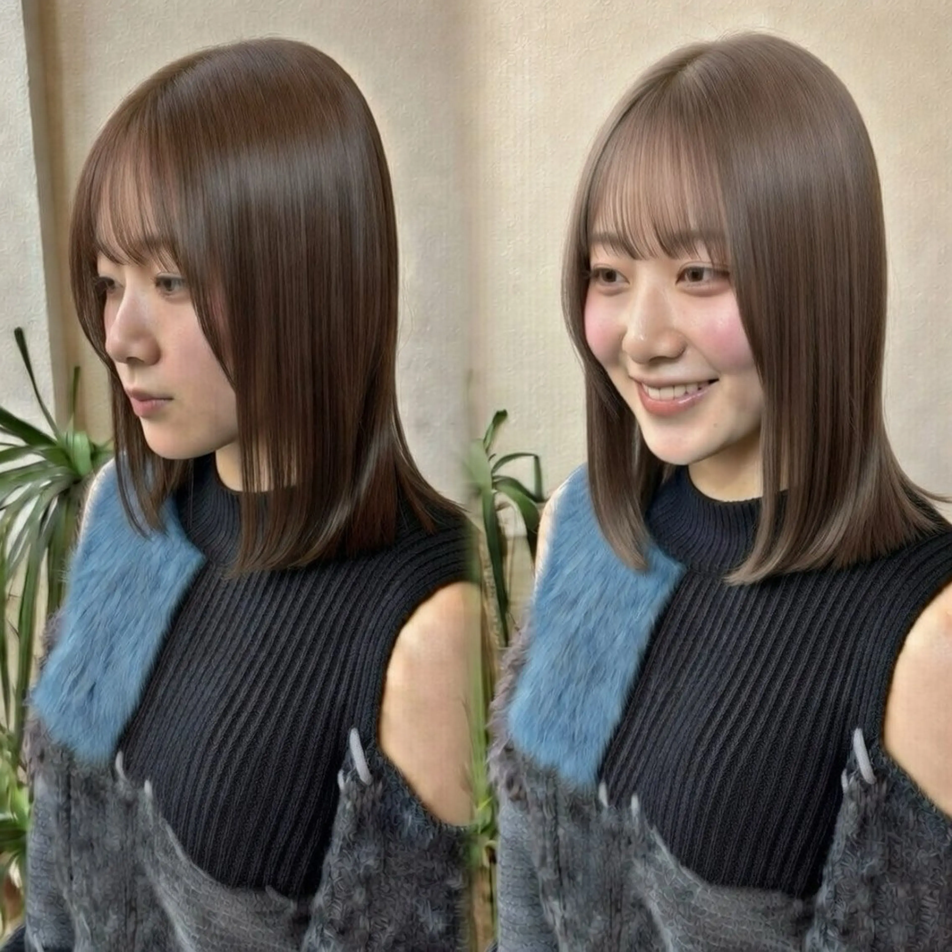 ミディアム カット ヘアカラー トリートメント レイヤー/髪質改善/ ボブ/井上　陽のヘアスタイル