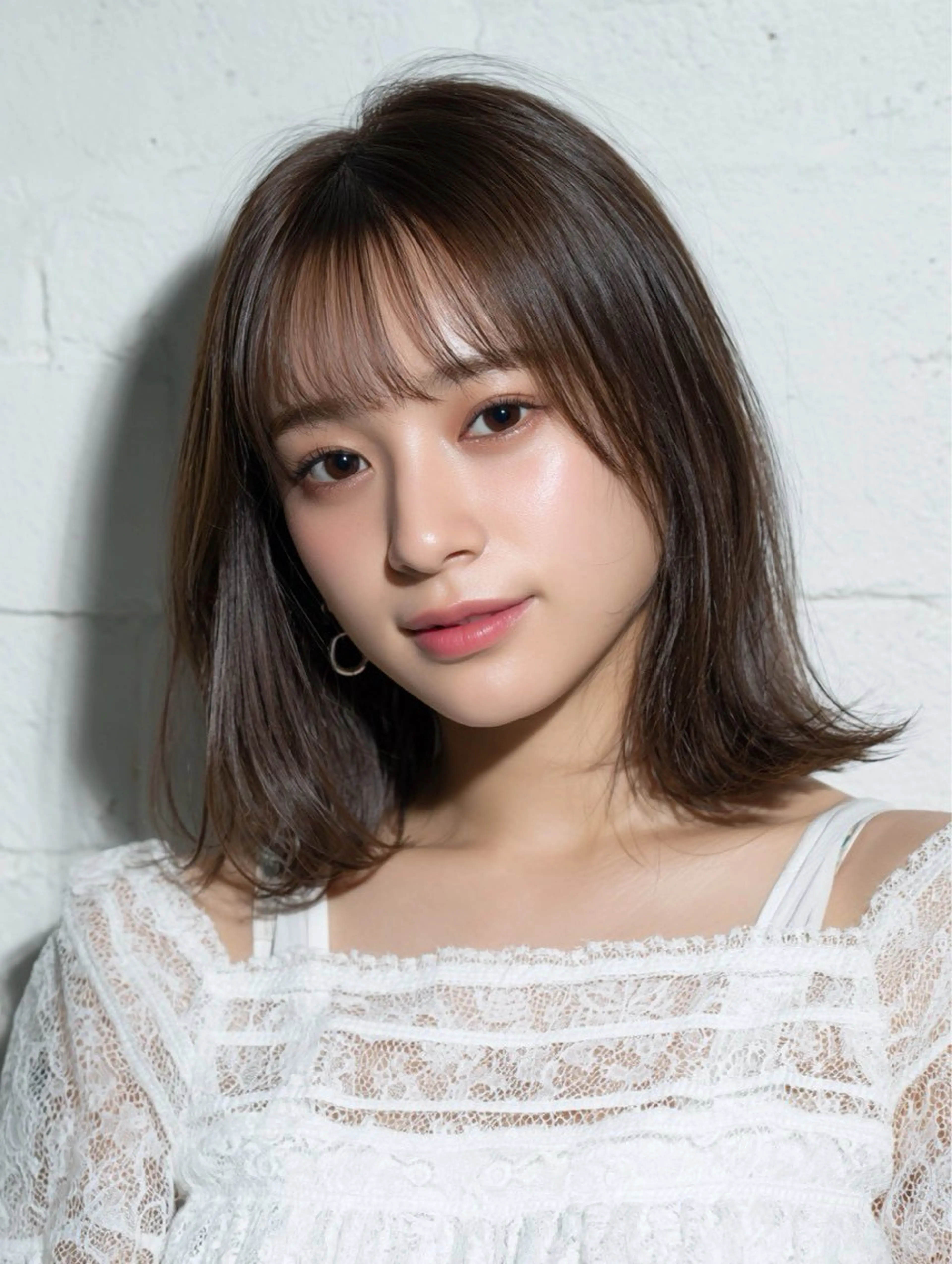 ミディアム ボブ レイヤーカット シースルーバング Link mili ゆうすけのヘアスタイル