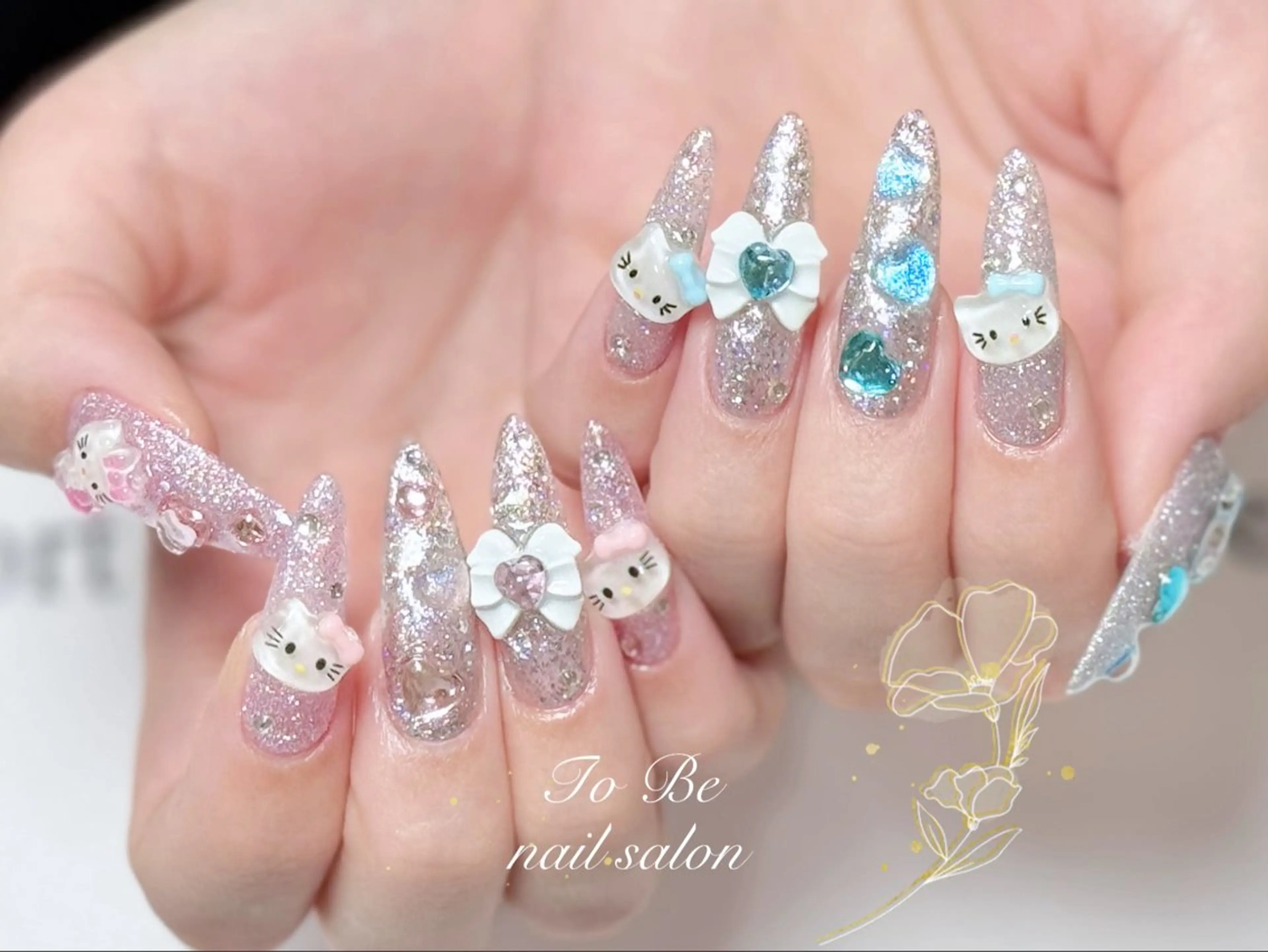 ロング ハンドネイル Nail Salon To Be珈月のネイルデザイン