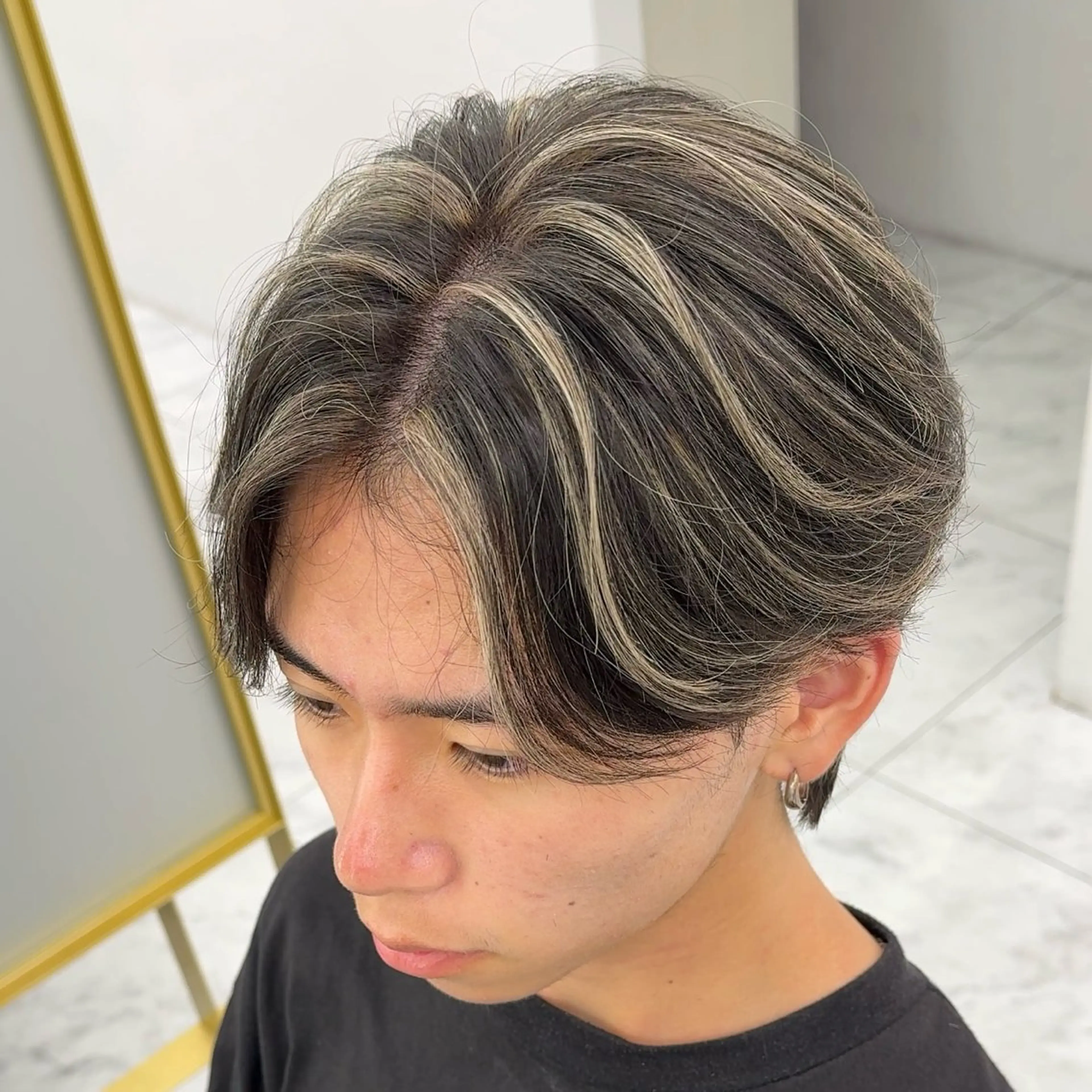 カラー メンズ カット ヘアカラー メンズ/メッシュ ‪‪/セット/aoiのヘアスタイル