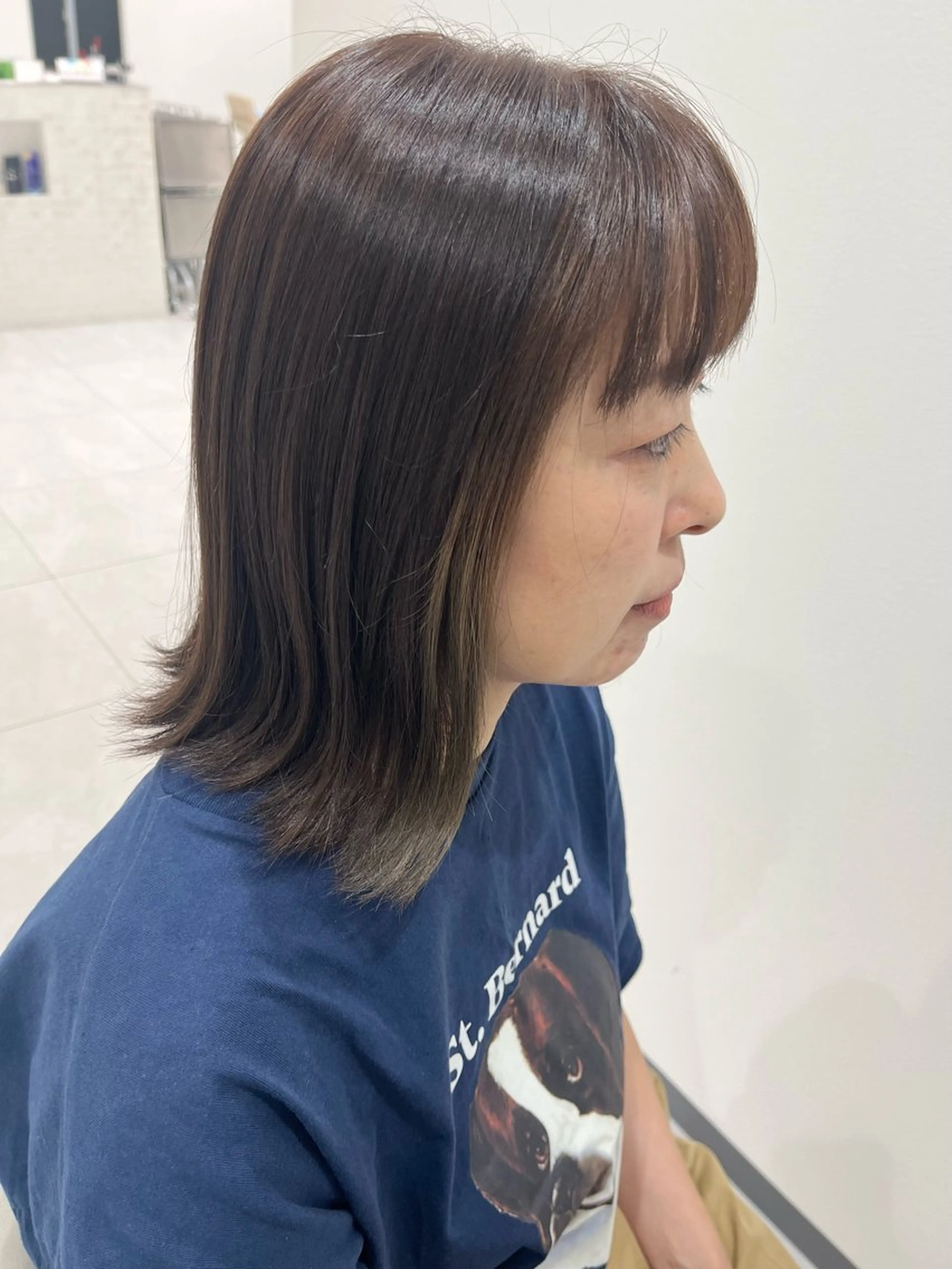 カラー ベージュカラー 透明感カラー オリーブベージュ ヘアカラー N°Elune みゆきのヘアスタイル