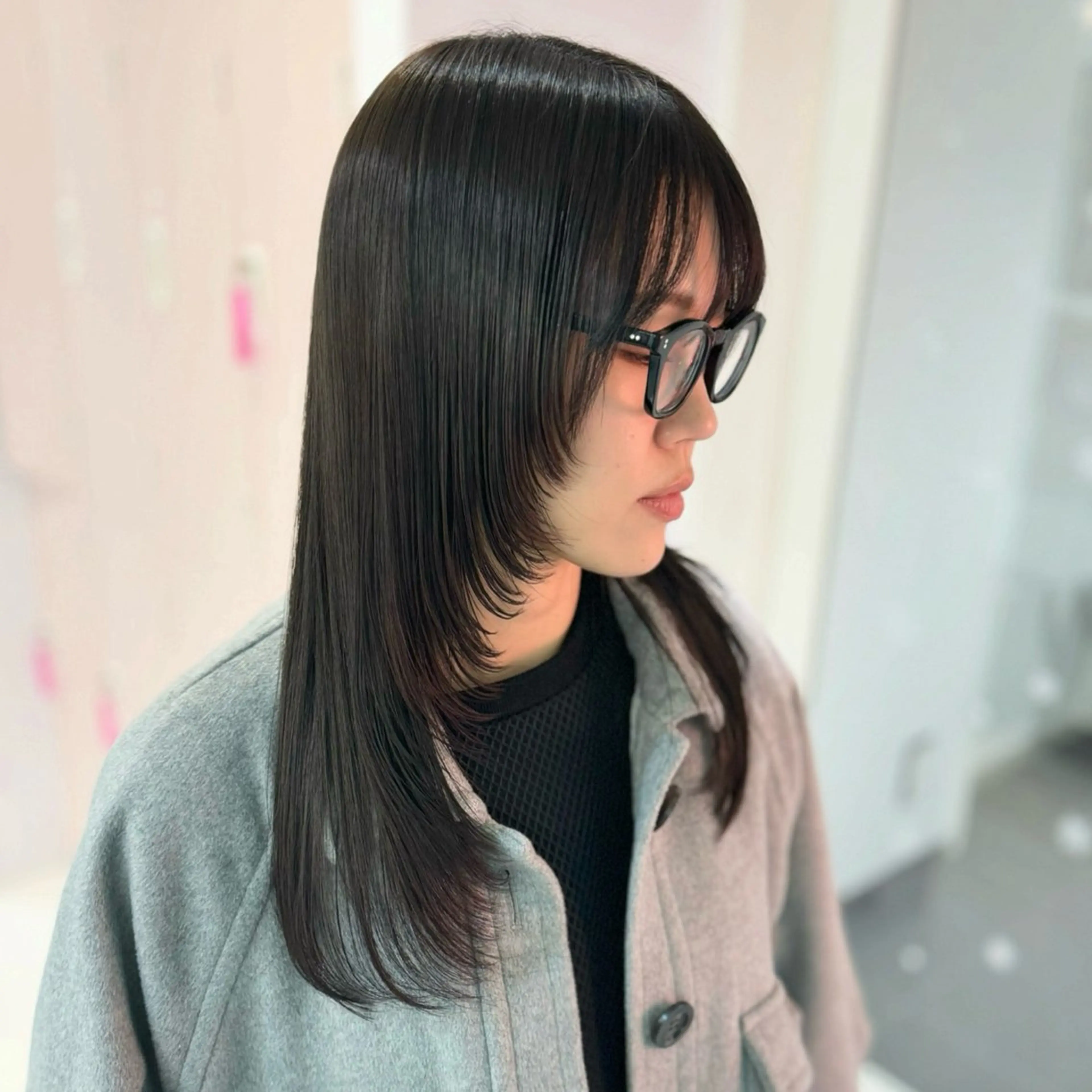 セミロング カット R 横浜【アール】所属・ハイトーン/韓国 ヘア　momo˚✧₊のヘアスタイル