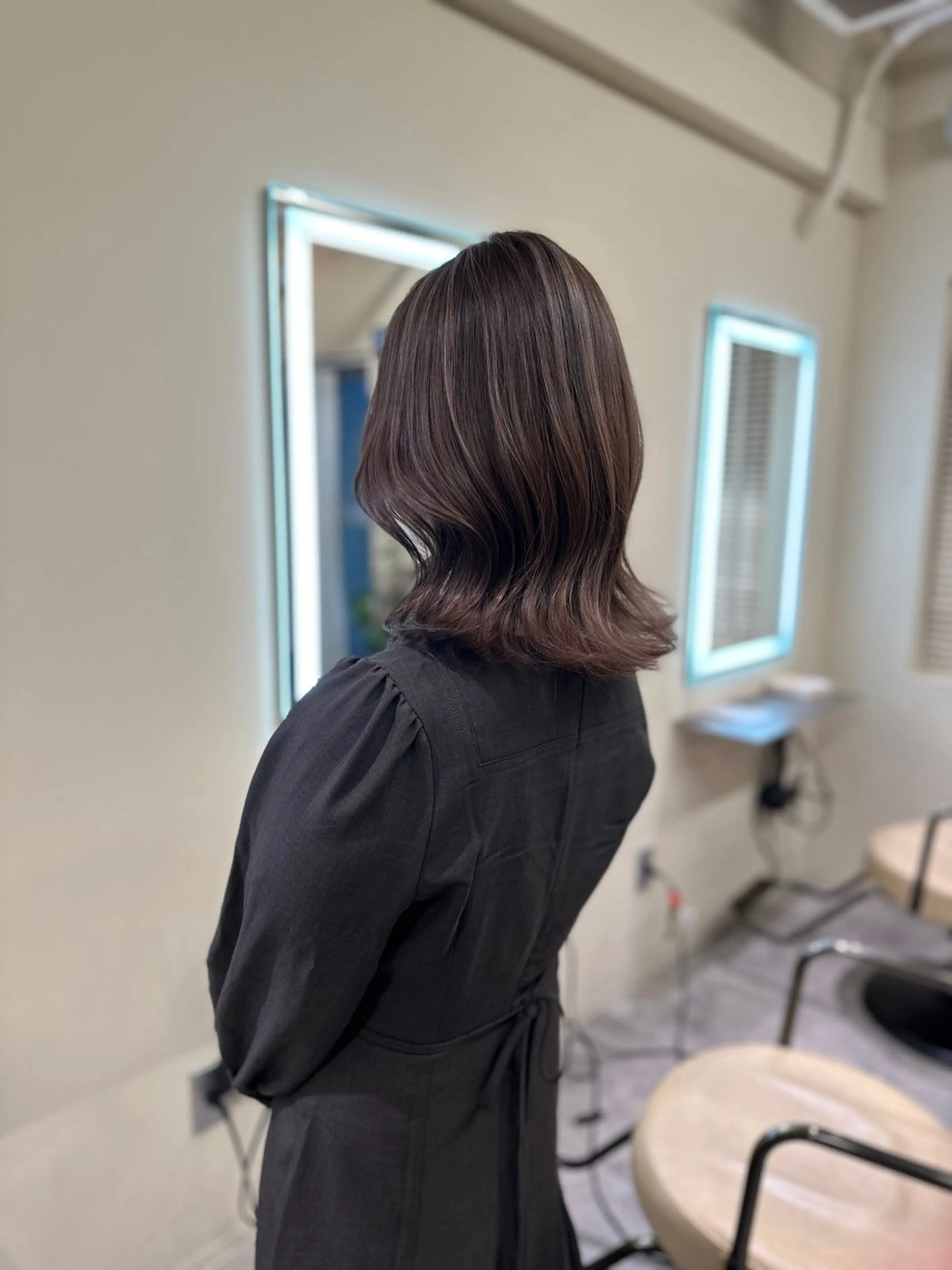 セミロング カラー アディクシーカラー バレイヤージュ ブリーチ デザインカラー ダブルカラー ヘアカラー トリートメント opus 店長大和 レイヤー/赤み消しのヘアスタイル