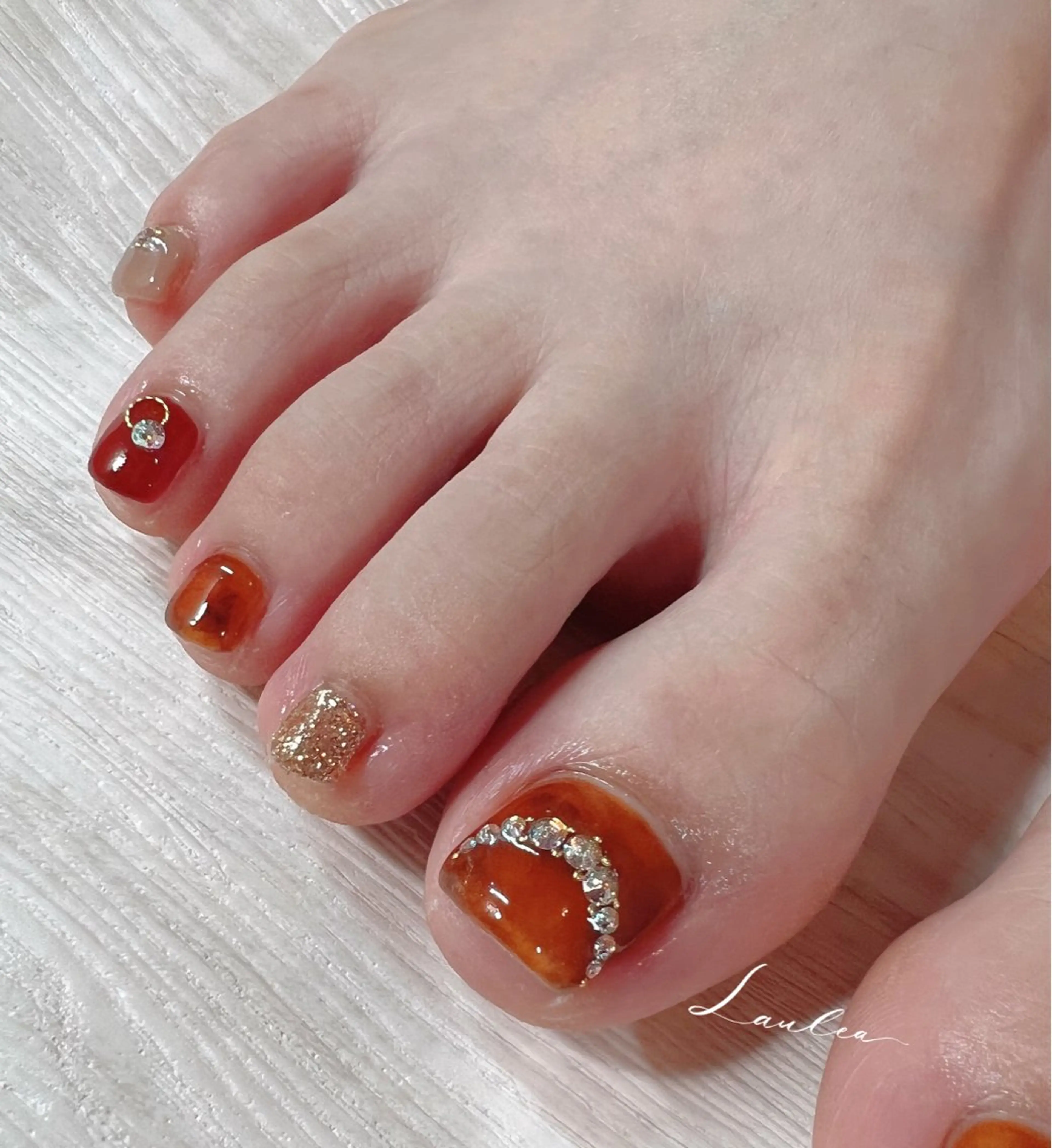 ネイル フットネイル 韓国ネイル フットネイル nail salon Lauleaのネイルデザイン