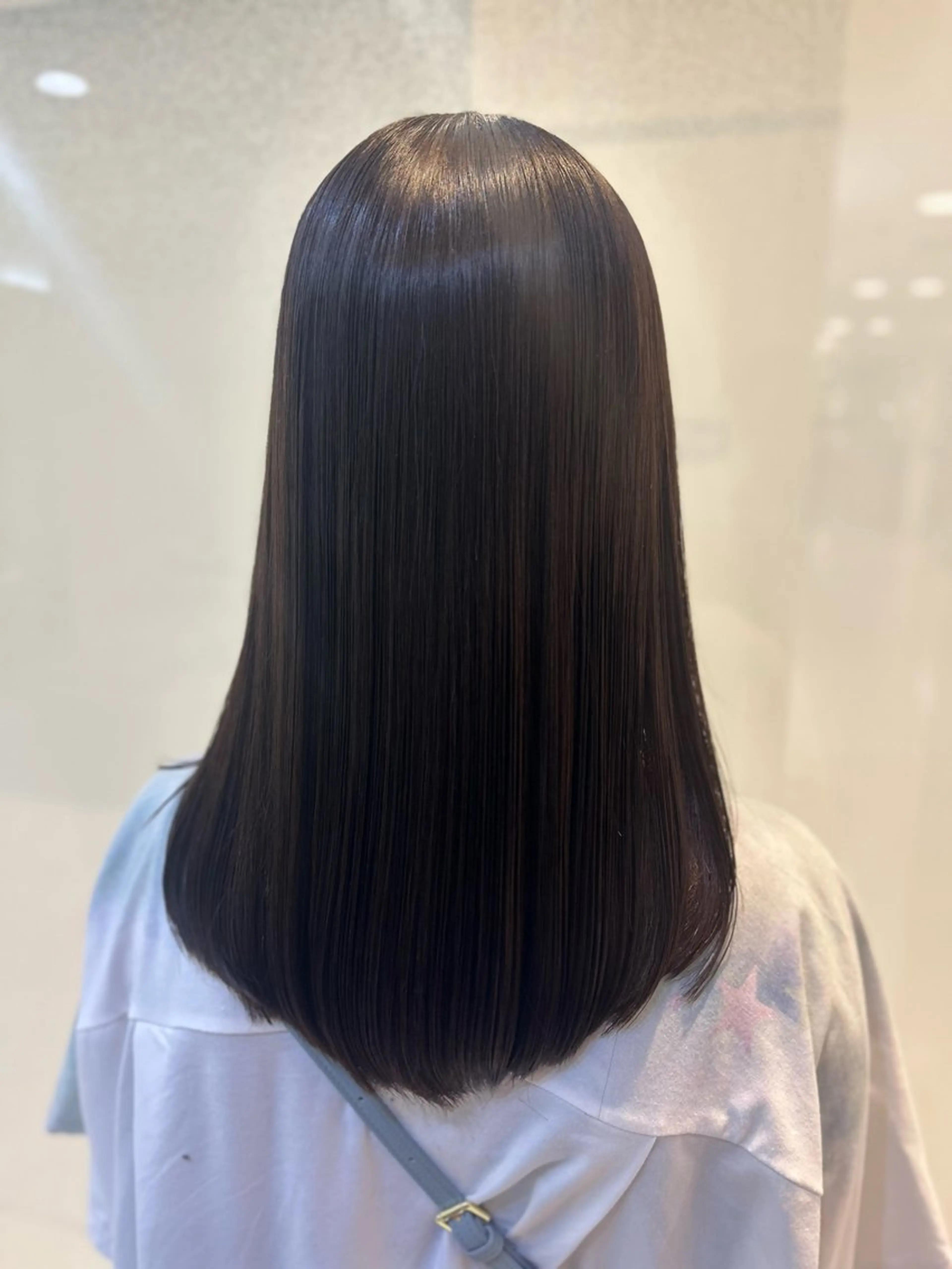 セミロング パーマ カット 縮毛矯正 トリートメント 艶質改善/縮毛矯正 ササキナツミのヘアスタイル