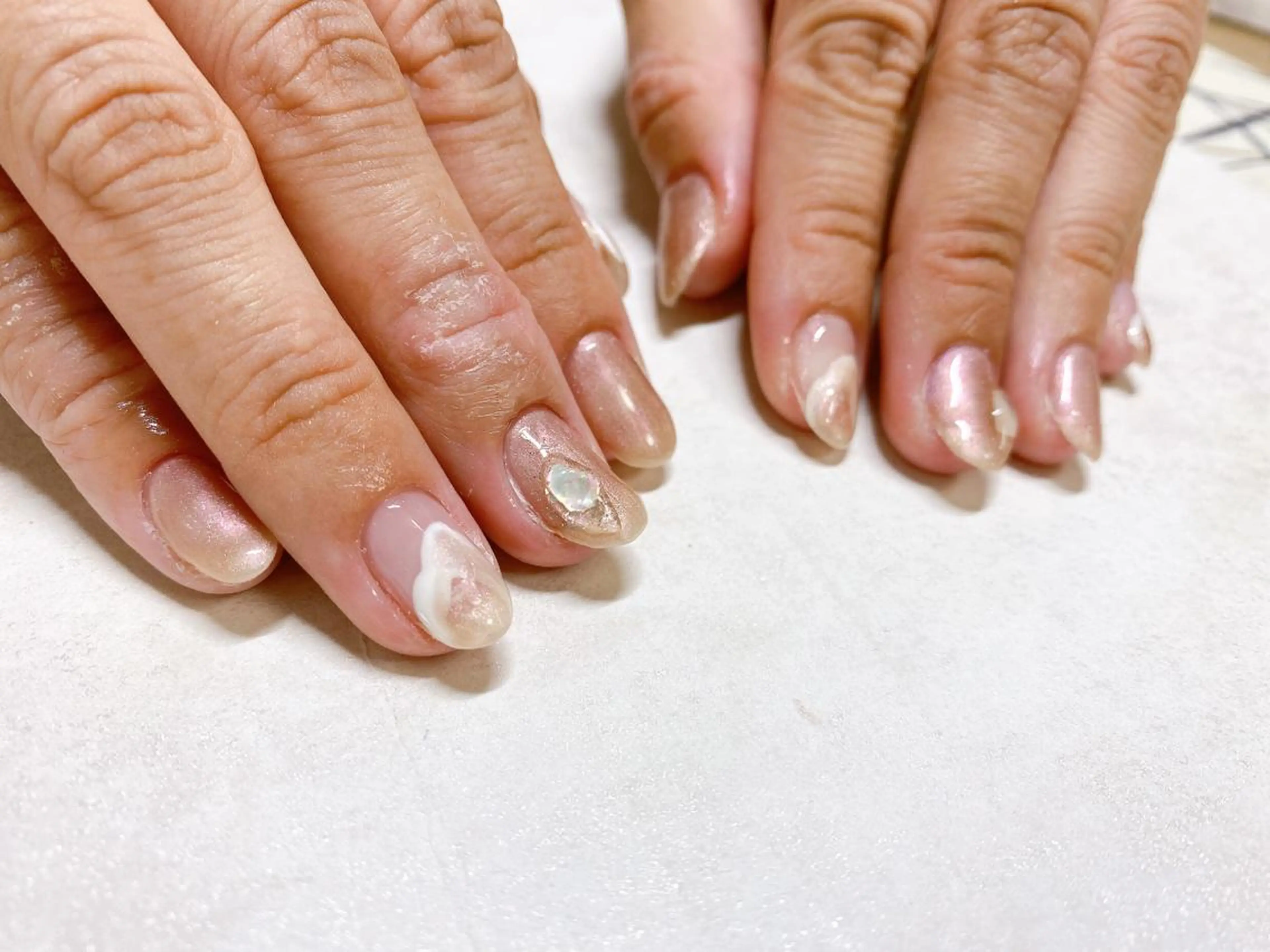 ネイル オーロラネイル フラワーネイル フットネイル フレンチネイル ジェルネイル Mogu nail 二子玉川のネイルデザイン