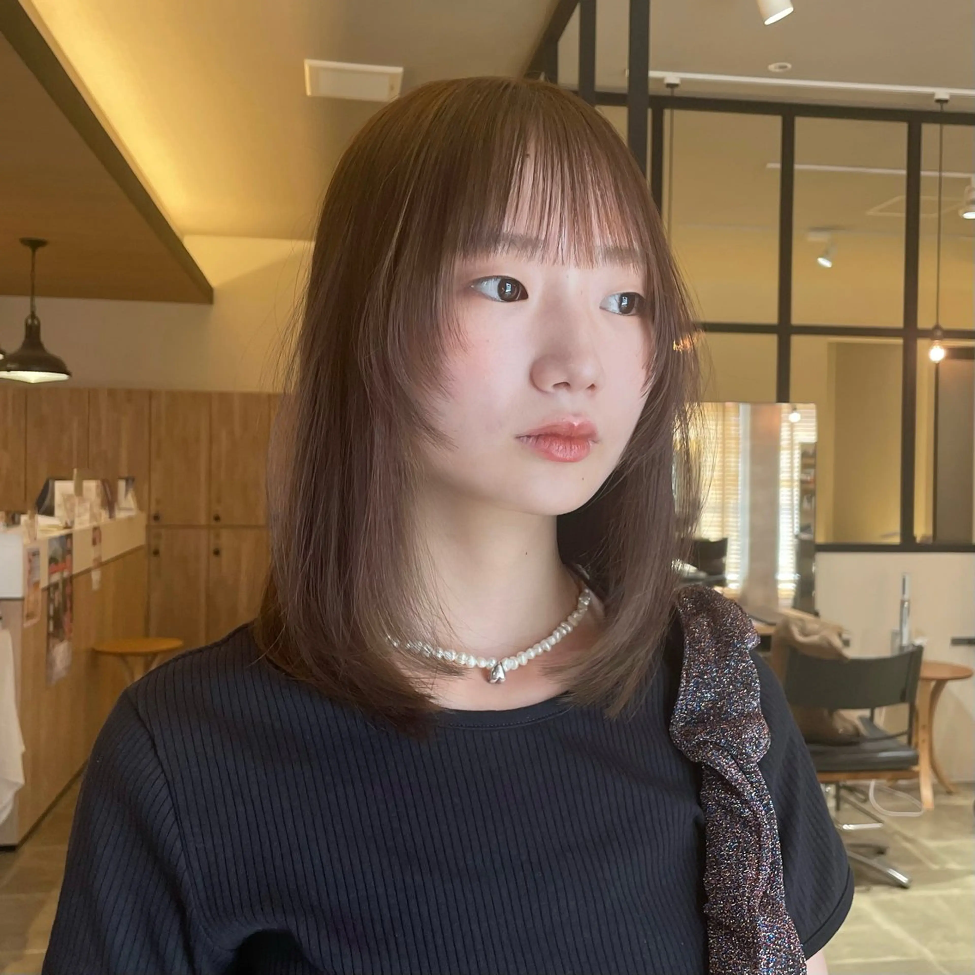 ミディアム 顔まわりレイヤー 顔周りカット 姫カット レイヤーカット BRICK HAIR & SPA 松山所属・NAMI / BRICKのヘアスタイル