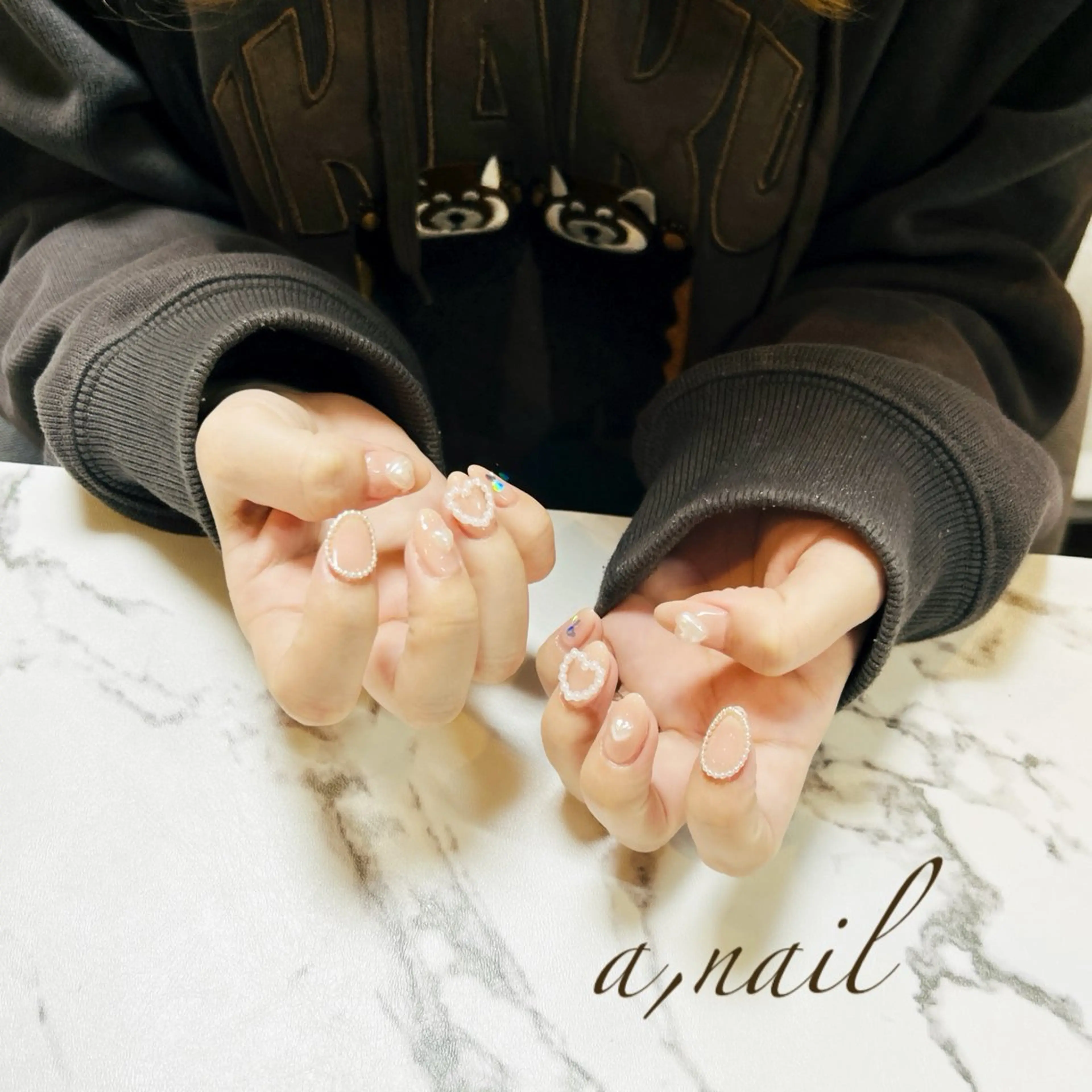 ネイル ハート ぷっくりネイル シンプルネイル ハンドネイル ネイルサロン エーネイルのネイルデザイン