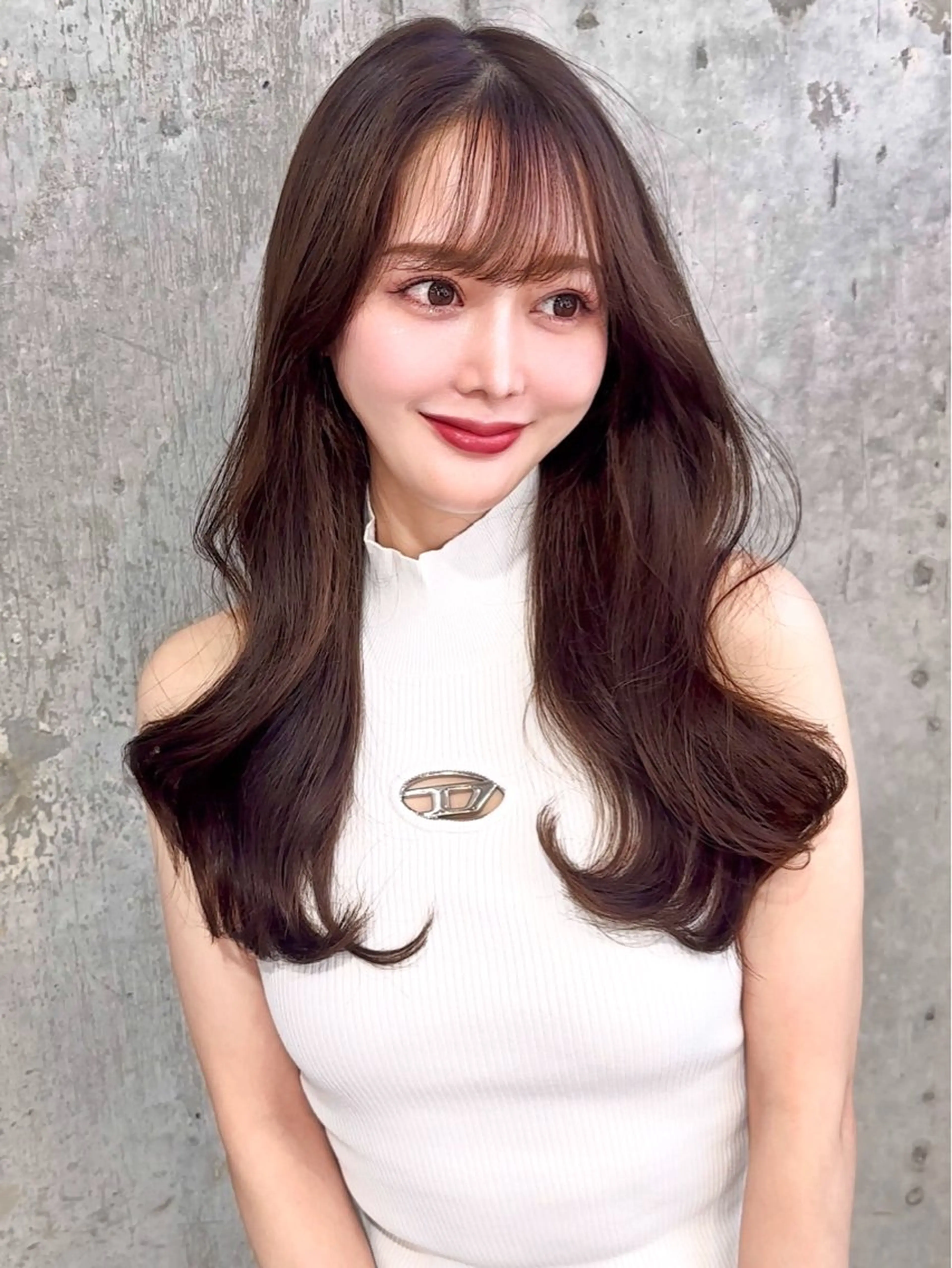 セミロング カラー 髪質改善 韓国風ヘア レイヤーカット カット ヘアカラー トリートメント 新宿/韓国風レイヤー 髪質改善/渋谷直樹のヘアスタイル