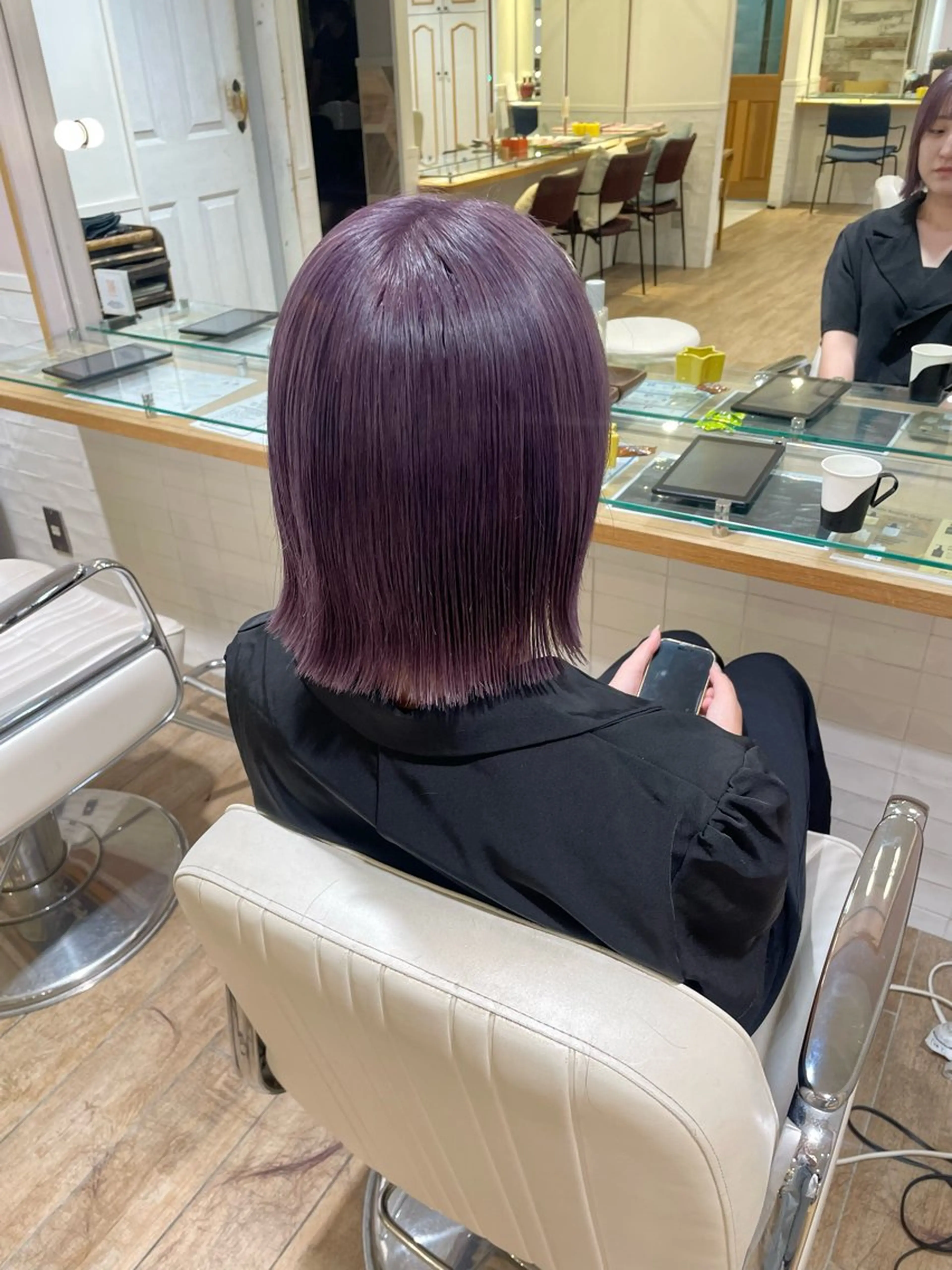 セミロング カラー ヘアアレンジ ヘアカラー トリートメント ハイトーンピンク🍑 ブリーチ🍑RINAのヘアスタイル