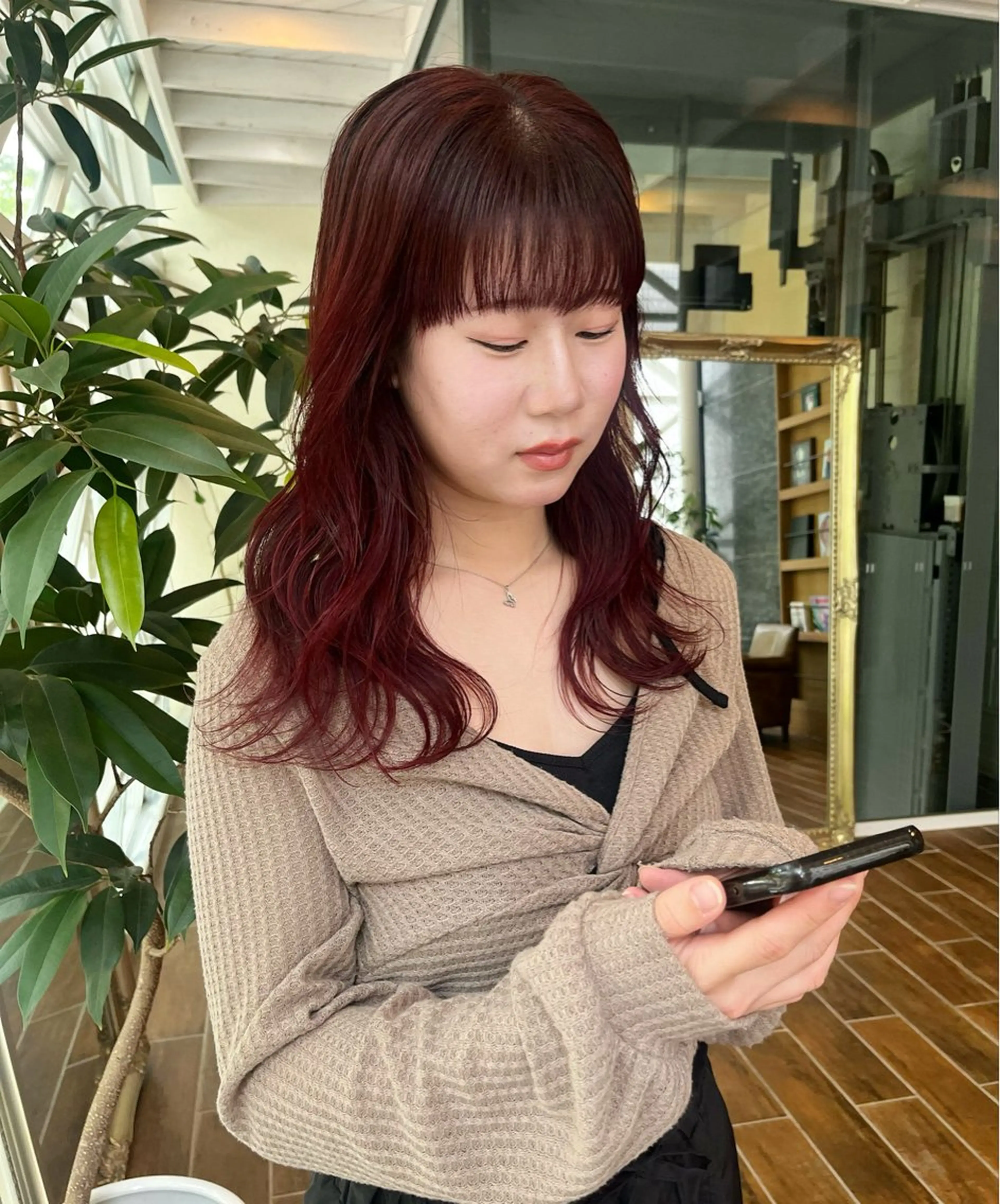 セミロング カラー ヘアカラー 松野 心音のヘアスタイル