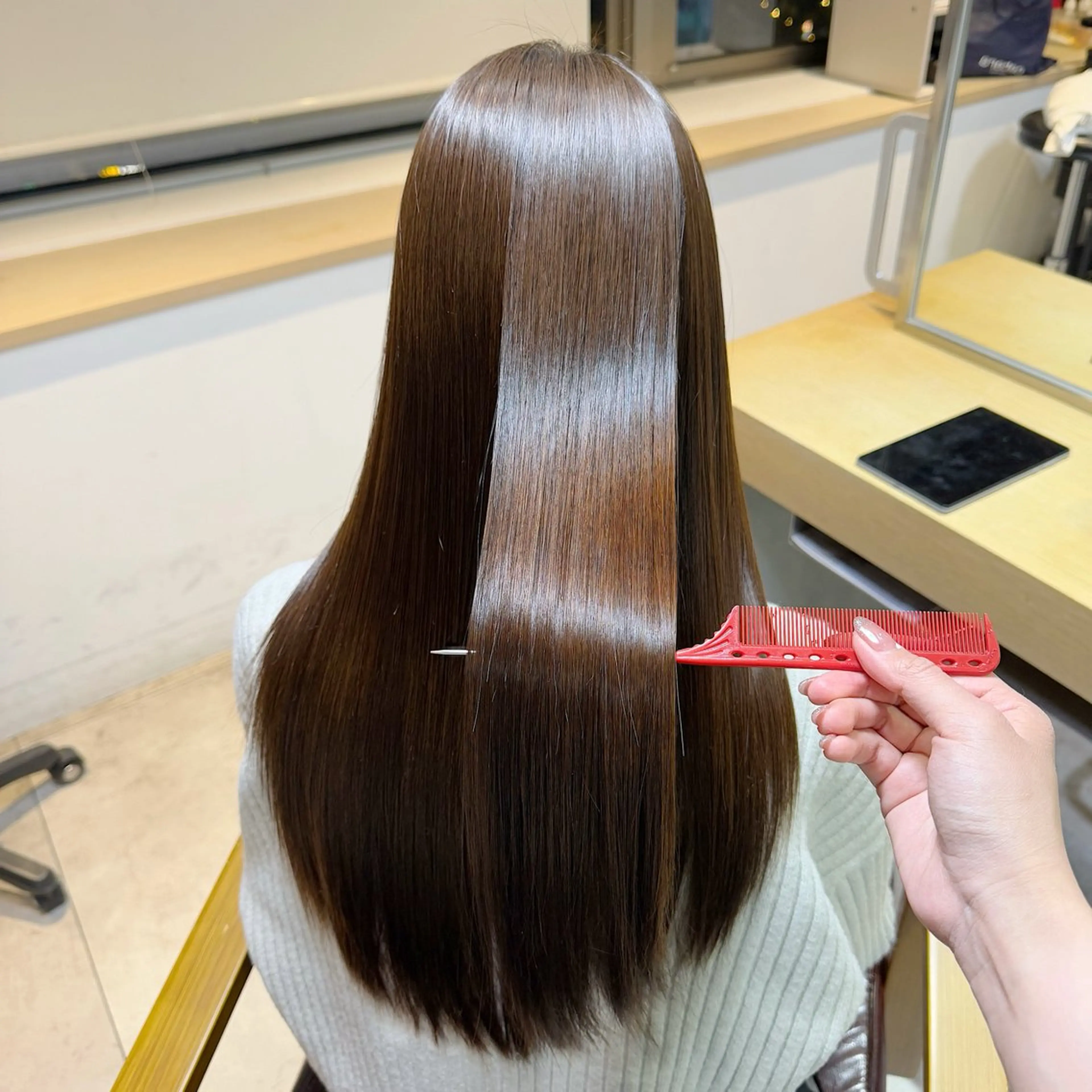 縮毛矯正＋ハホニコトリートメント＋ナノバブルシャンプー🫧の写真