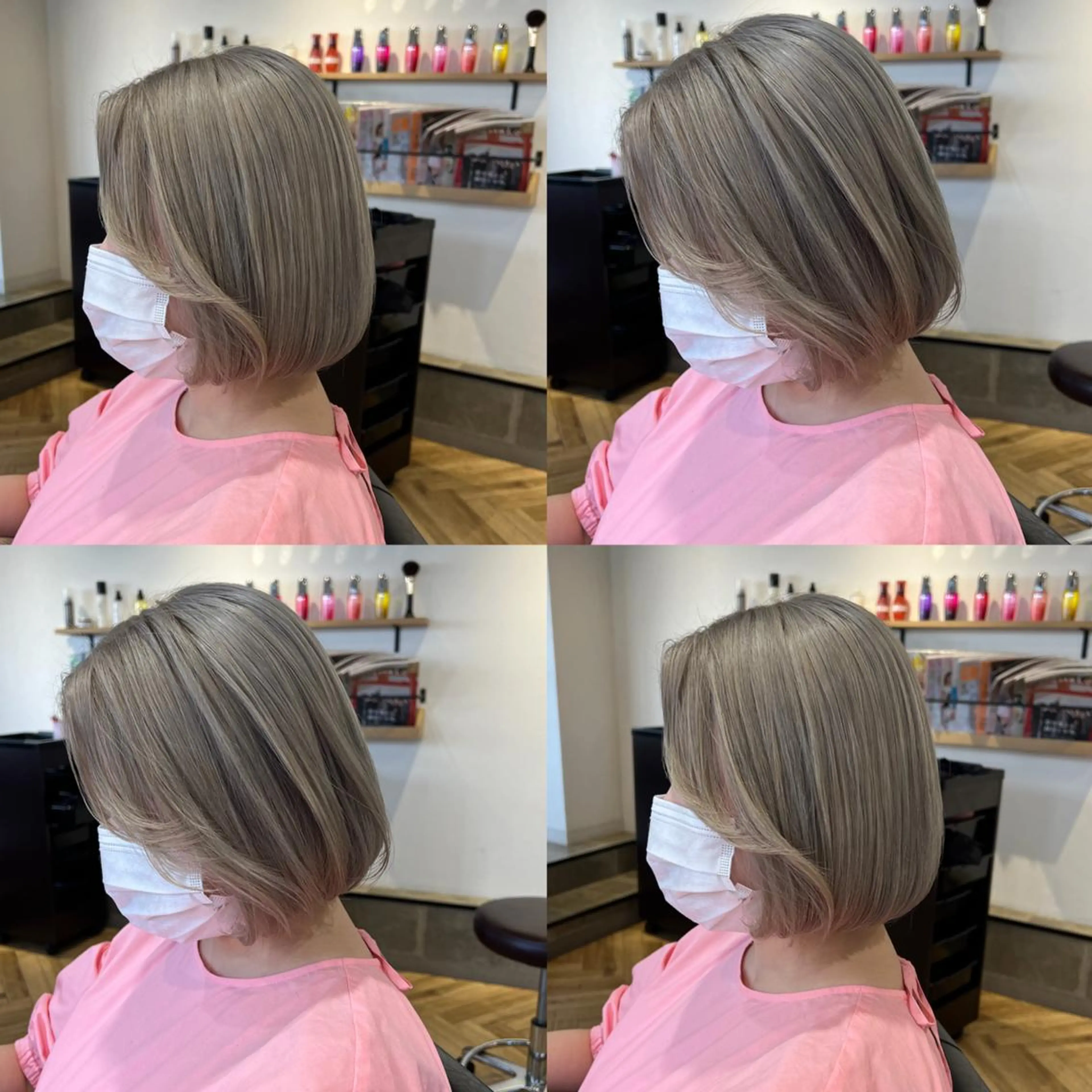 ミディアム カラー グレージュ 艶カラー/韓国顔周り 🎀mamiのヘアスタイル