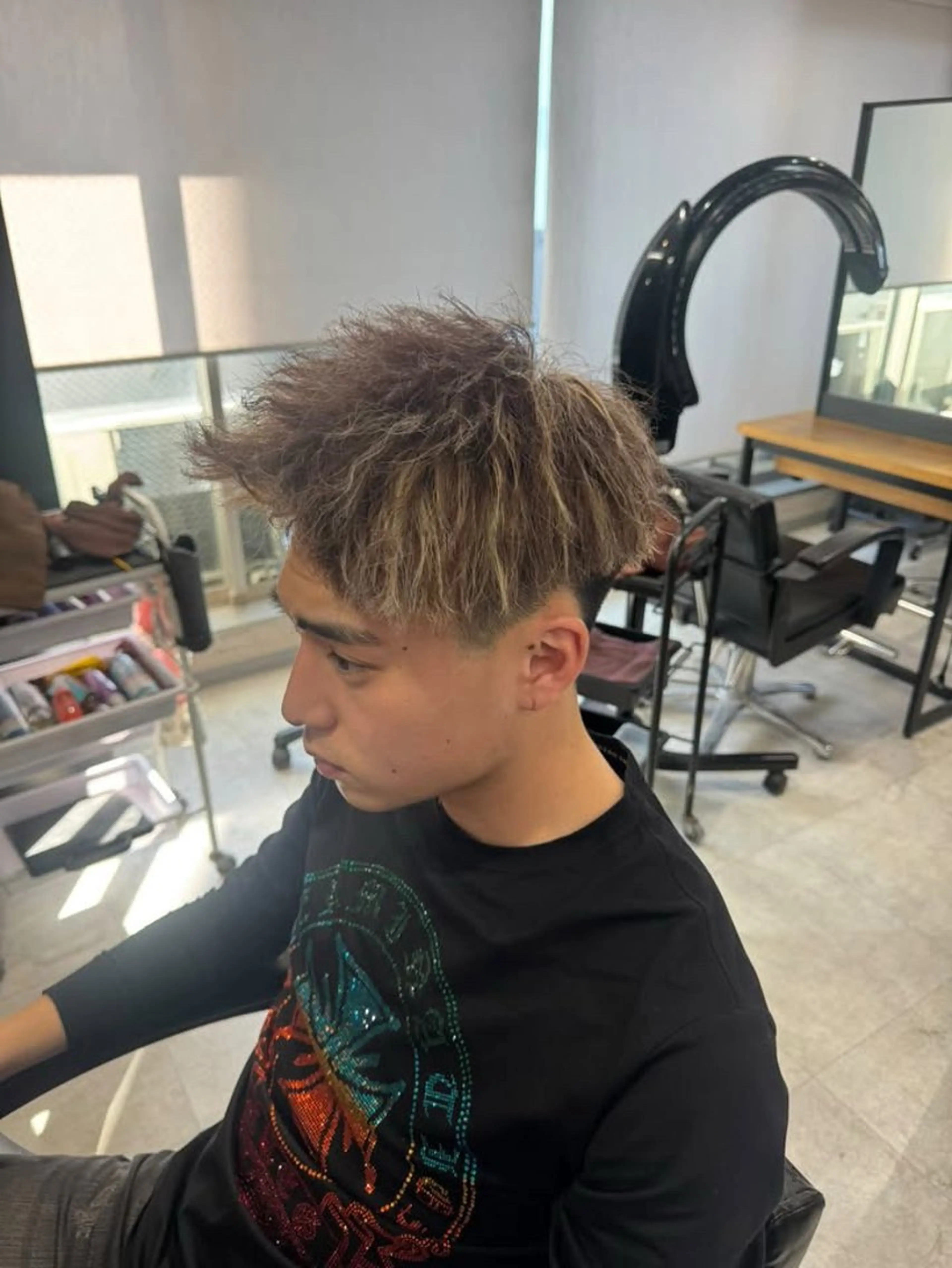 ショート パーマ メンズ メンズメッシュ 外国人風カラー カット ヘアカラー 🐉『メンズ美容師』 吉田龍星🐉のヘアスタイル