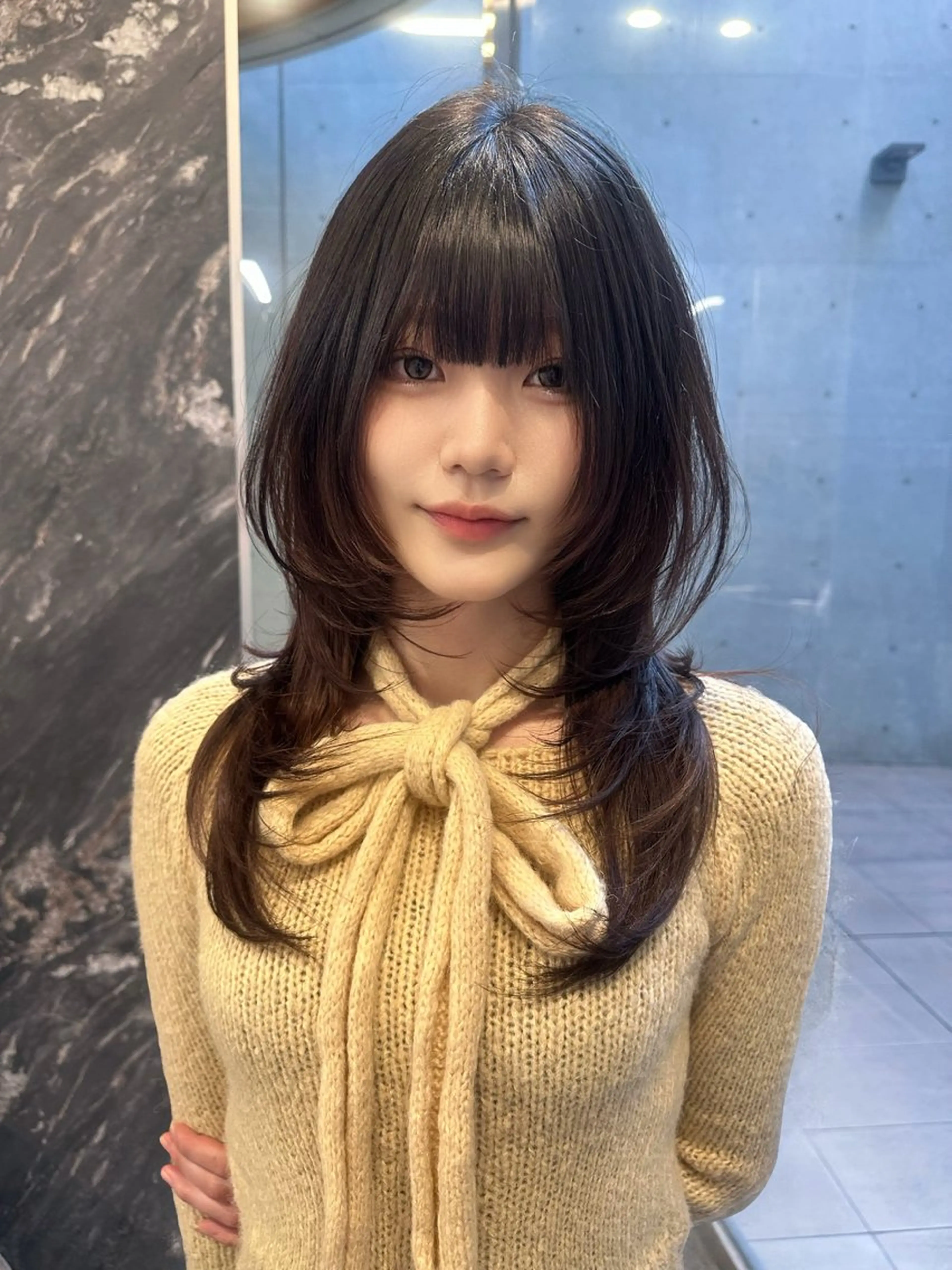 セミロング カット トリートメント RiA/レイヤーカッ ト/ハッシュカットのヘアスタイル