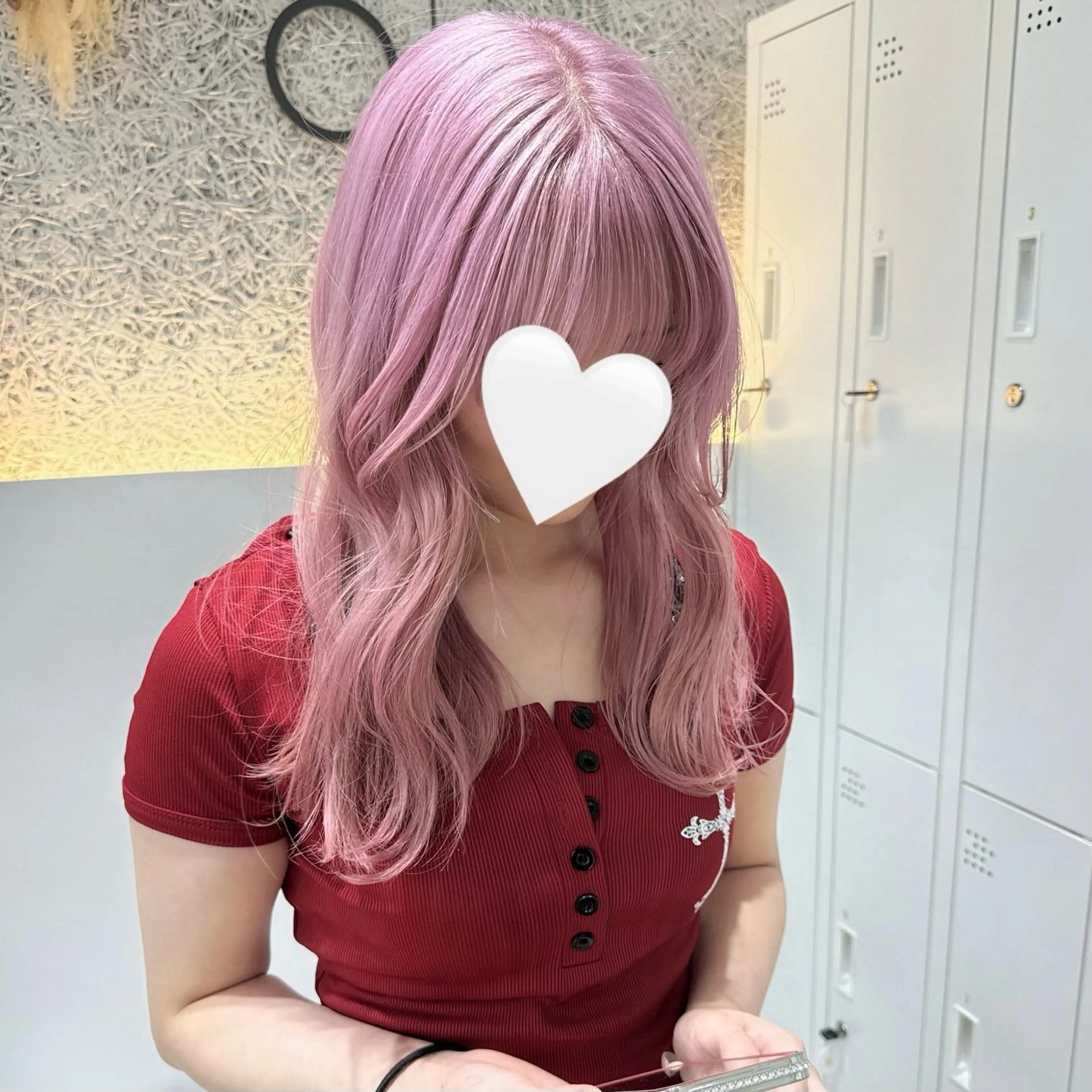 ロング カラー ブリーチ ピンクカラー ホワイトピンク カット ヘアカラー トリートメント 🌱ブリーチ・透明感 カラー/mapi🦭のヘアスタイル