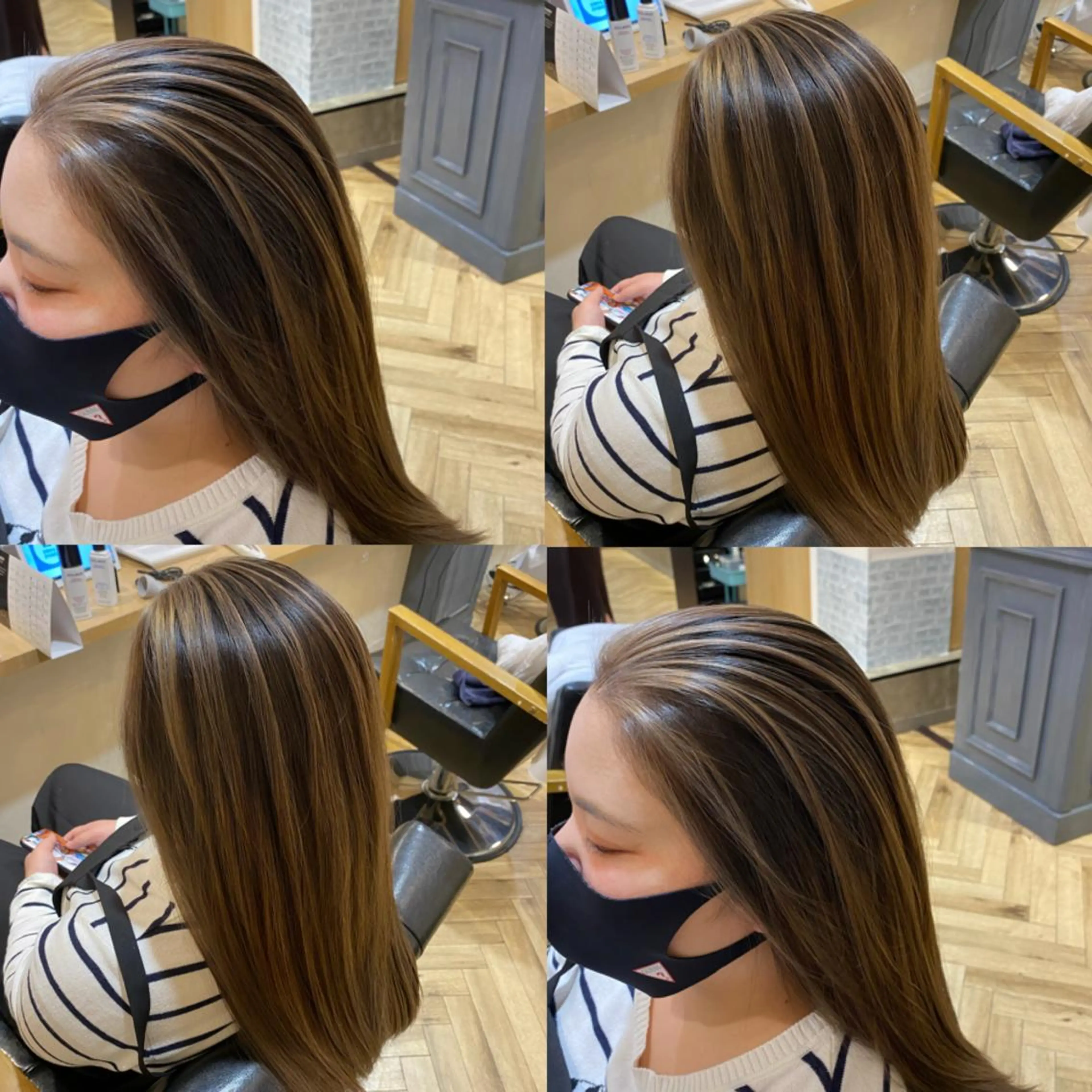 ロング カラー バレイヤージュ レイヤーカット 艶カラー/韓国顔周り 🎀mamiのヘアスタイル