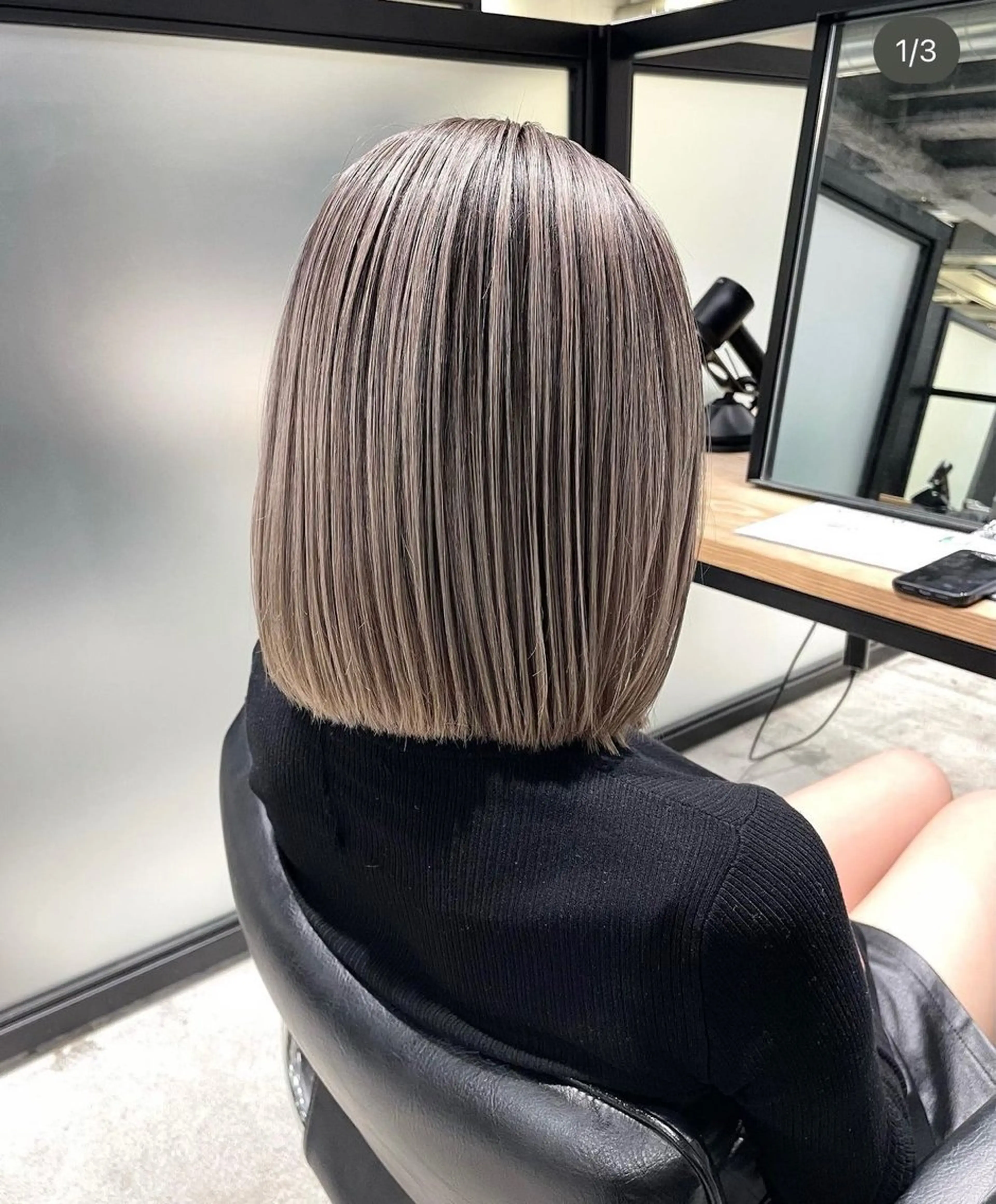 ミディアム 縮毛矯正 宮本晃成のヘアスタイル