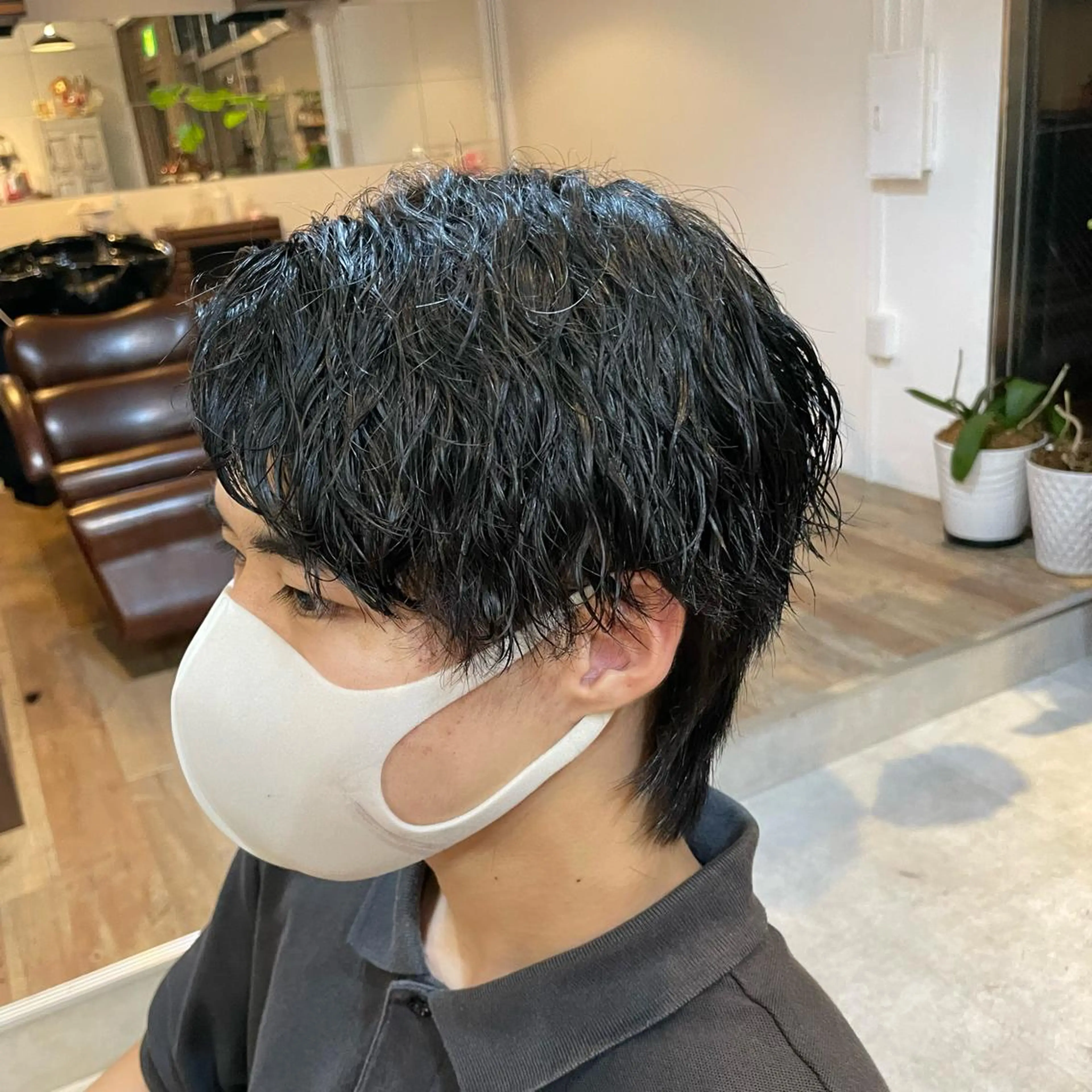 メンズ メンズパーマ 波巻きパーマ Geniee horie所属・ともや 髪質改善縮毛矯正のヘアスタイル