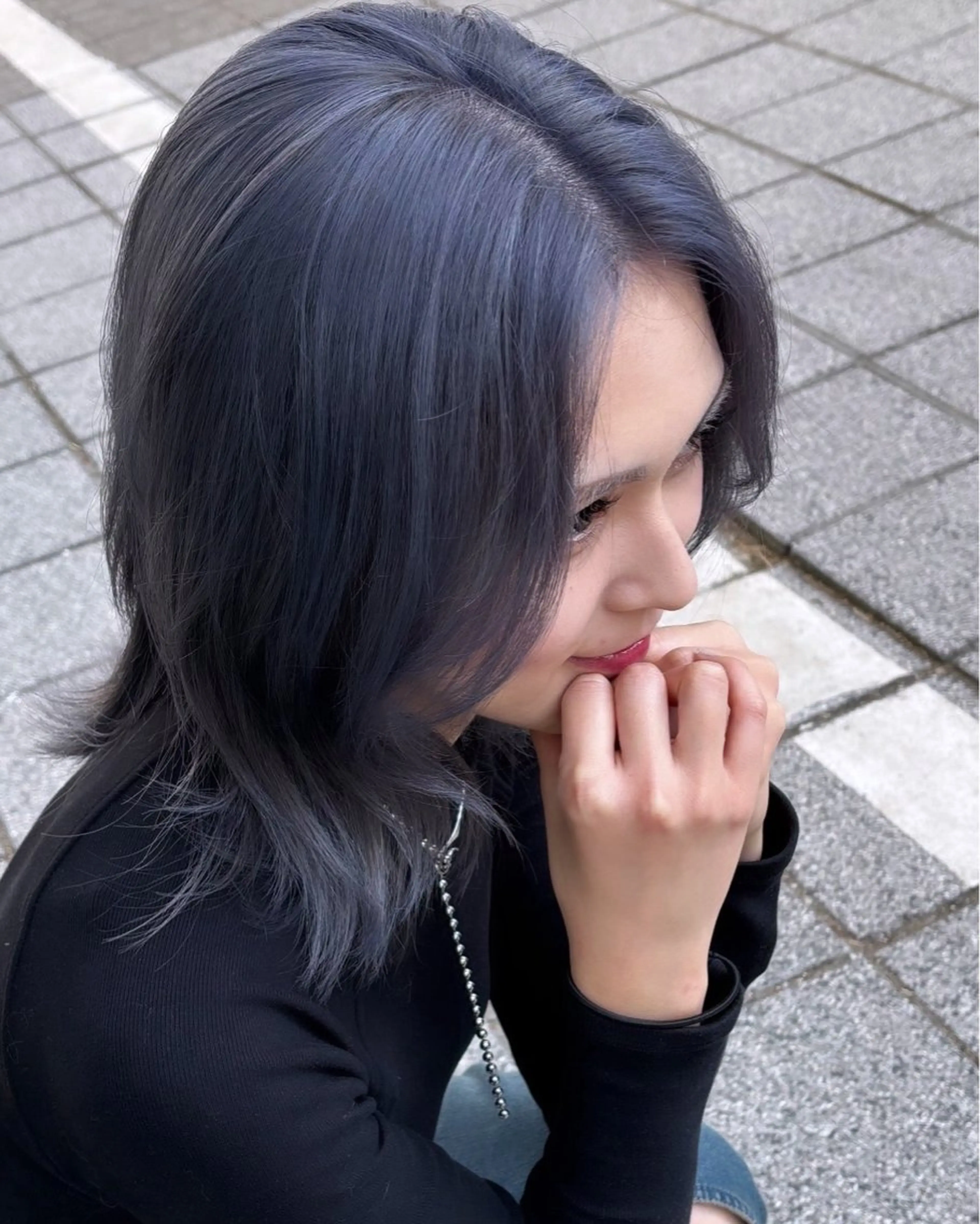 セミロング カラー ヘアカラー 🍓ハイトーンカラー 🎀nene🍓のヘアスタイル