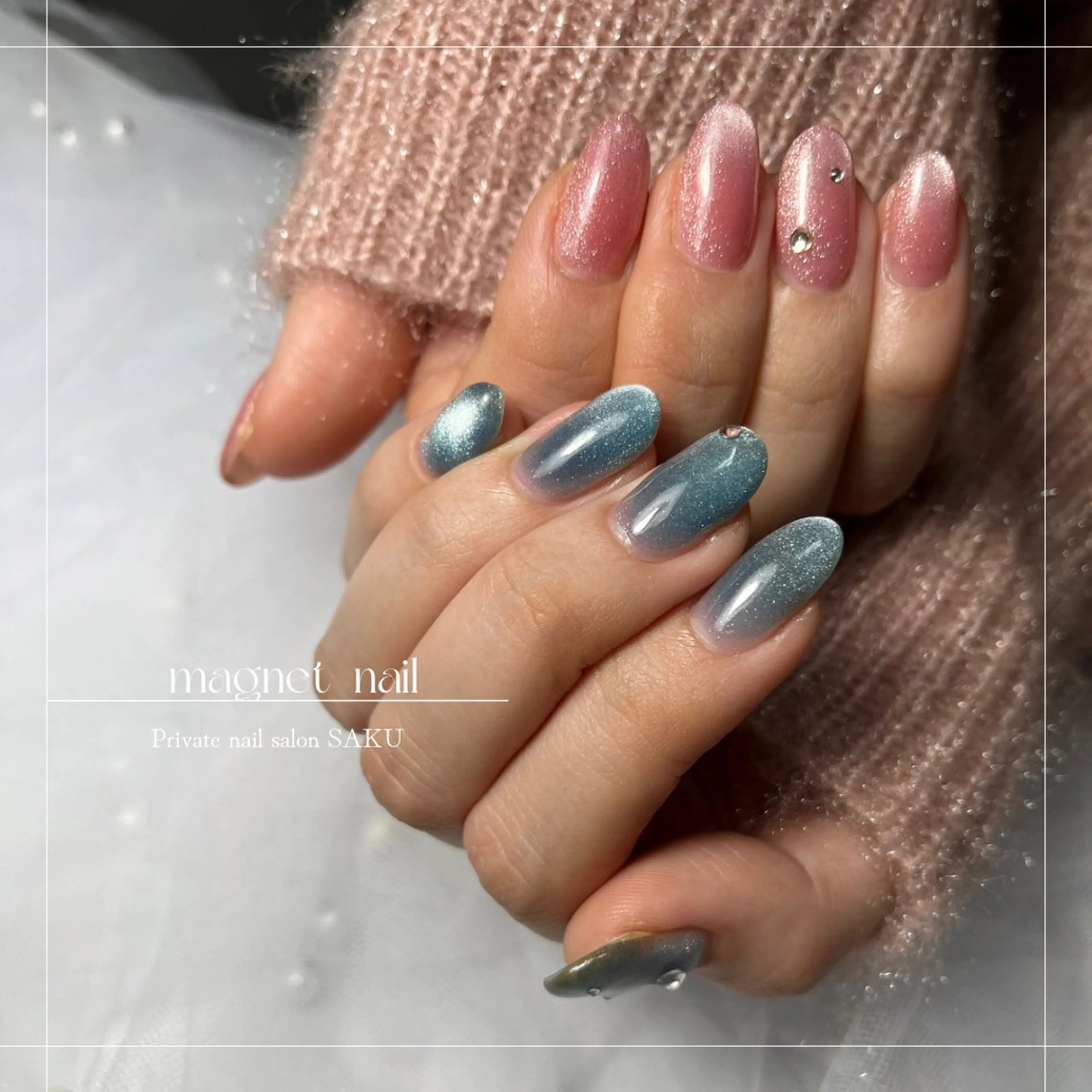 ネイル ストーンネイル SAKU  nail[サクネイル]所属・SAKU nail 作島茜のネイルデザイン