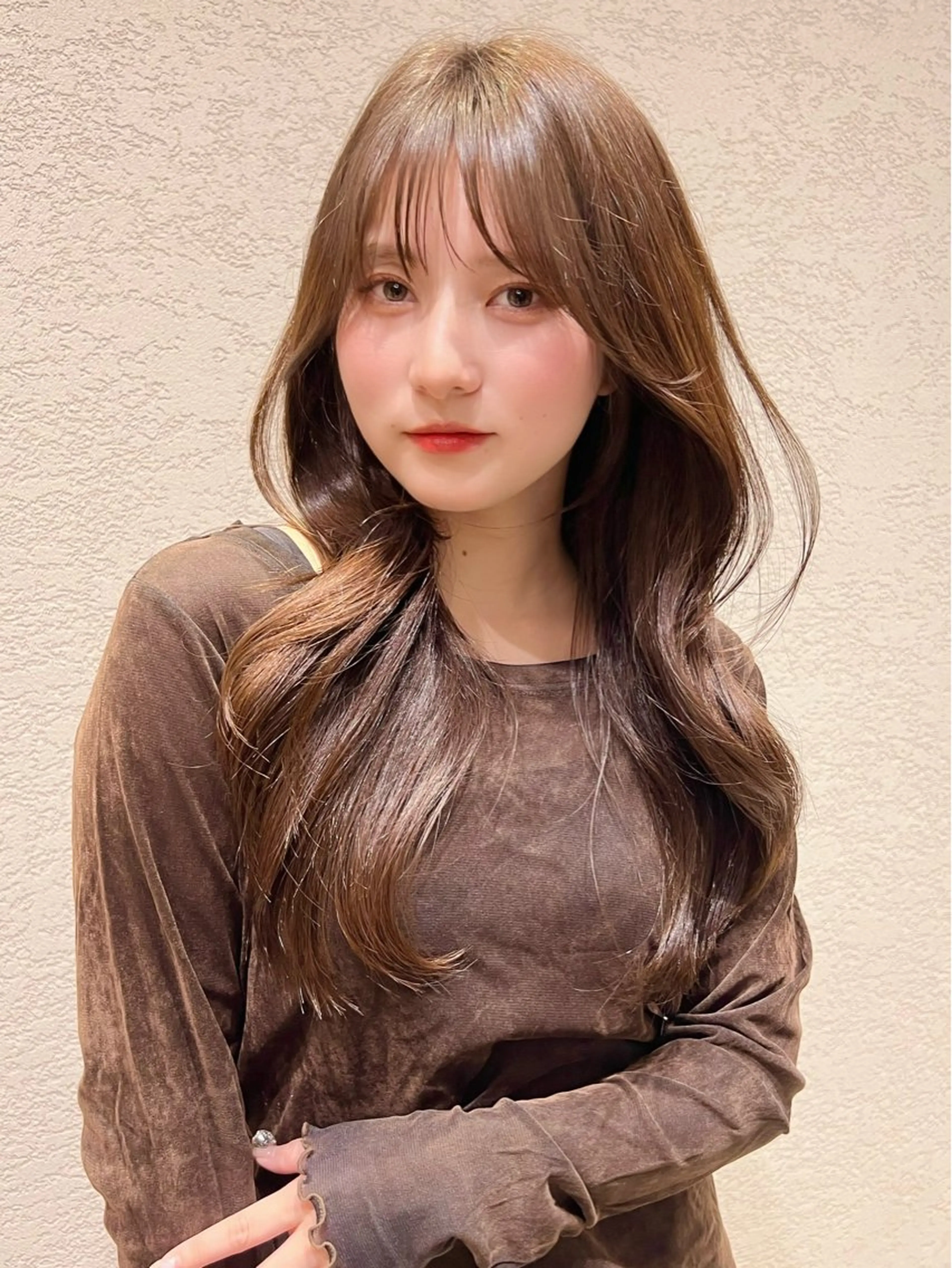 ロング カラー カット ヘアカラー トリートメント レイヤー/韓国 ハイトーン興津史弥のヘアスタイル