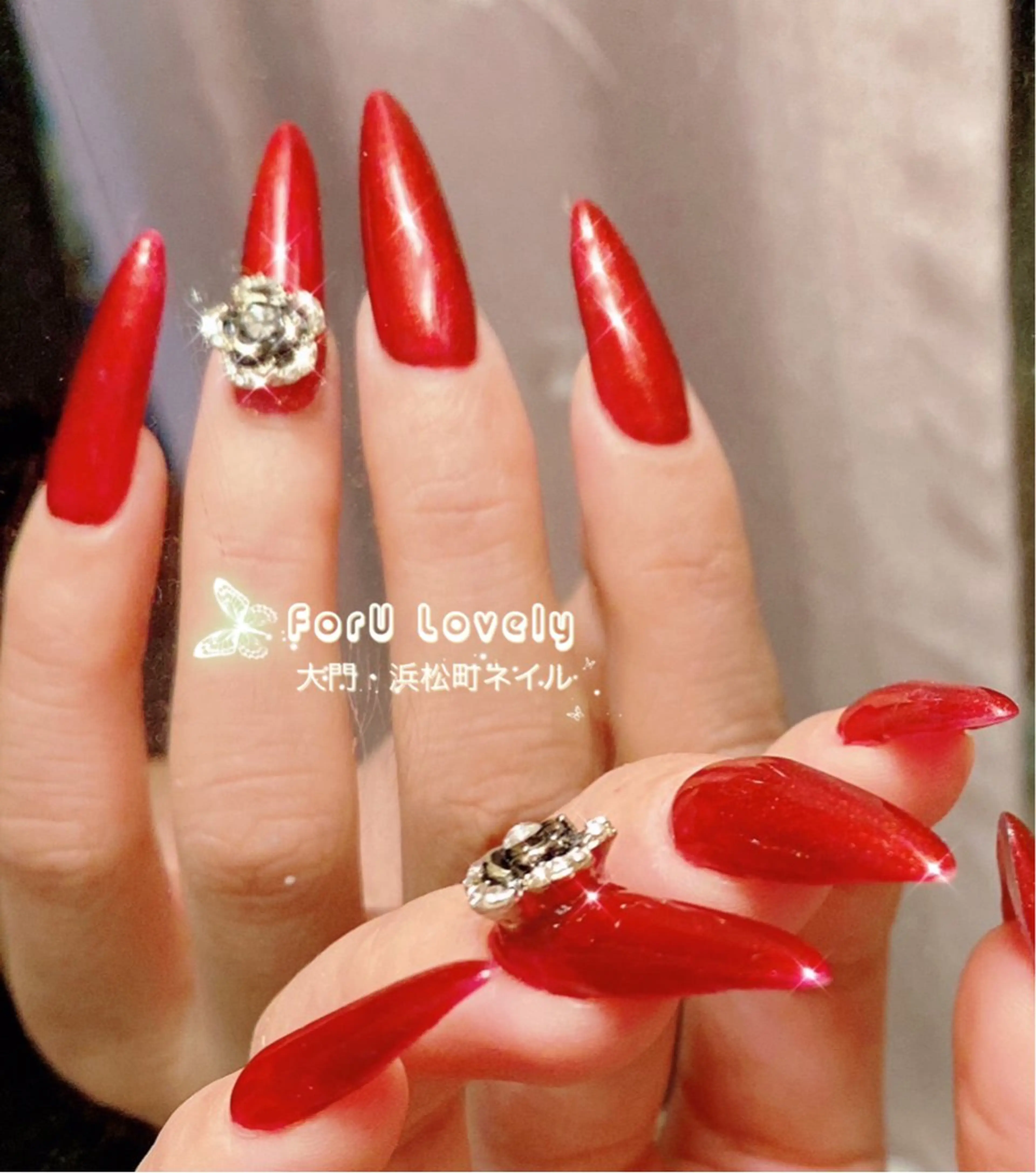 ネイル 成人式 フレンチネイル ジェルネイル ガラスフレンチ 韓国ネイル 大門浜松町 ネイルのネイルデザイン