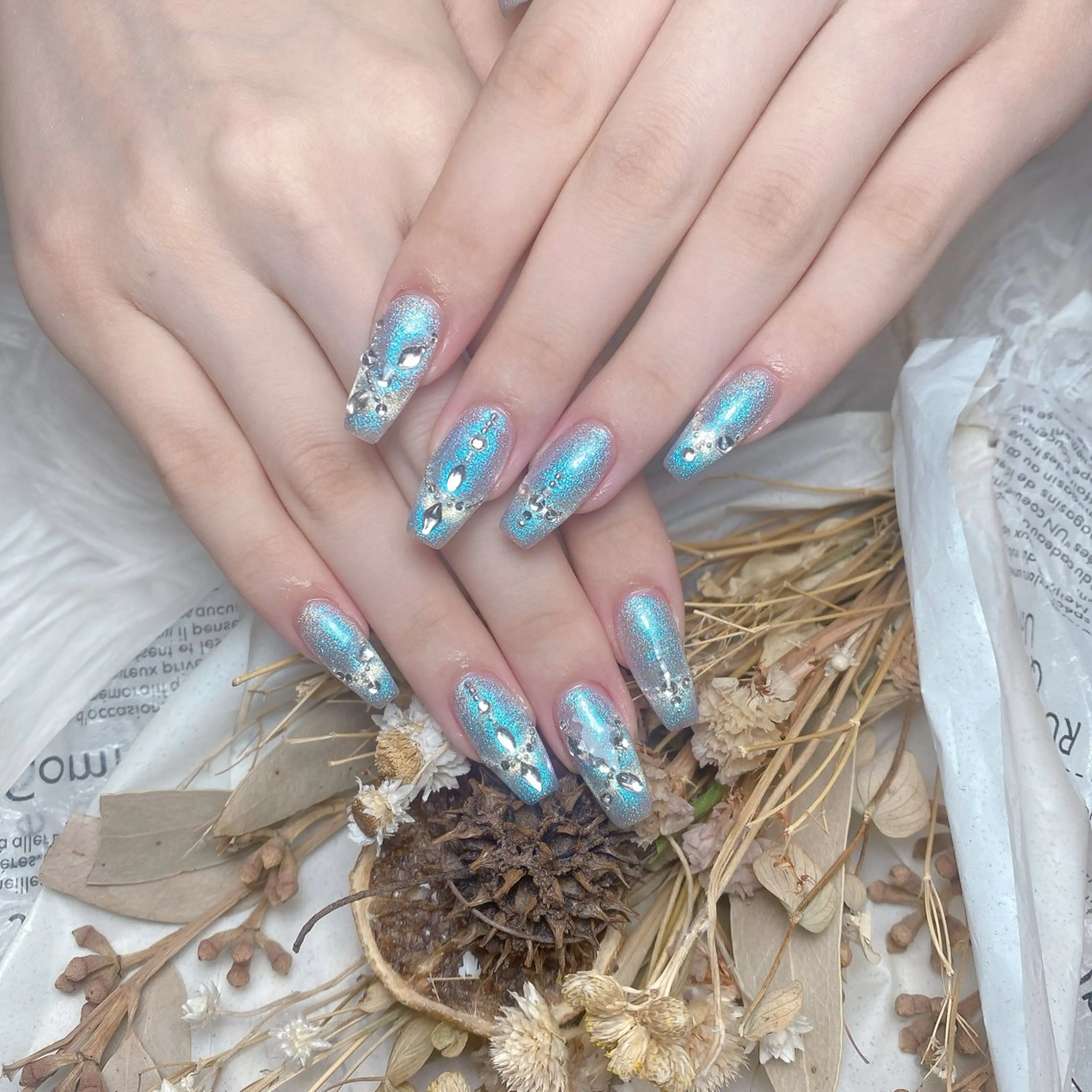 ネイル 長さ出し フレンチネイル ジェルネイル ガラスフレンチ 韓国ネイル ハンドネイル ハンドケア For U nail スカルプ専門店のネイルデザイン