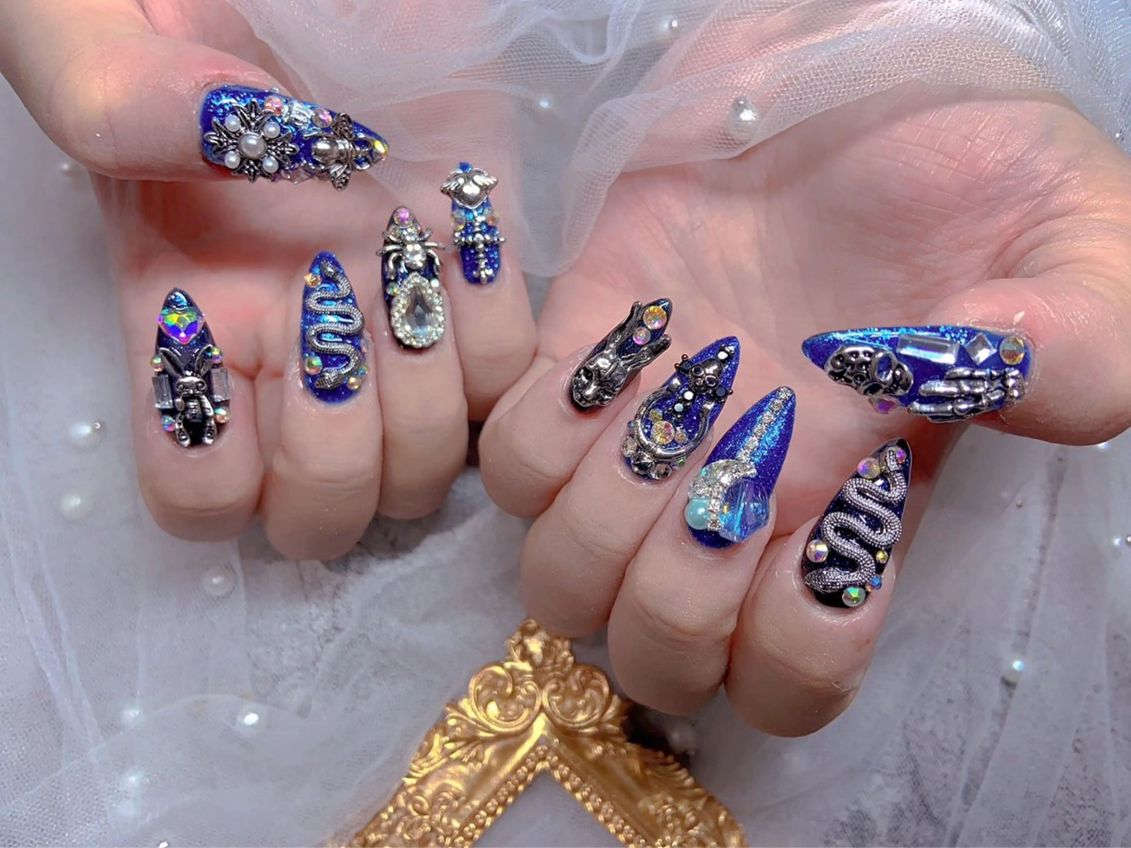 ネイル オーロラネイル 長さ出し フットネイル 韓国ネイル ラメ(グリッター) ハンドネイル Belle nail salon 新小岩のネイルデザイン