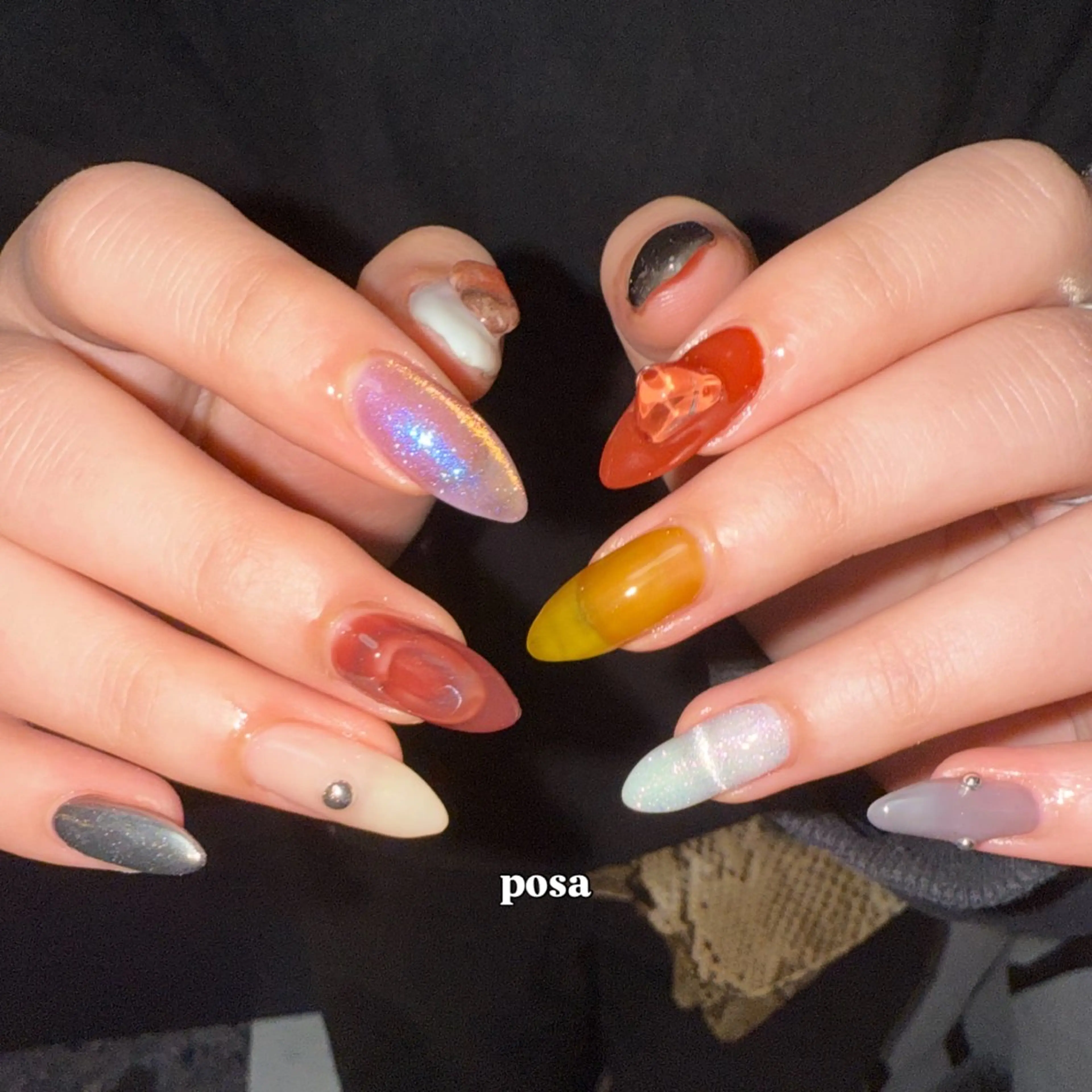ネイル アートネイル ニュアンスネイル シンプルネイル ハンドネイル posa nail モエミのネイルデザイン