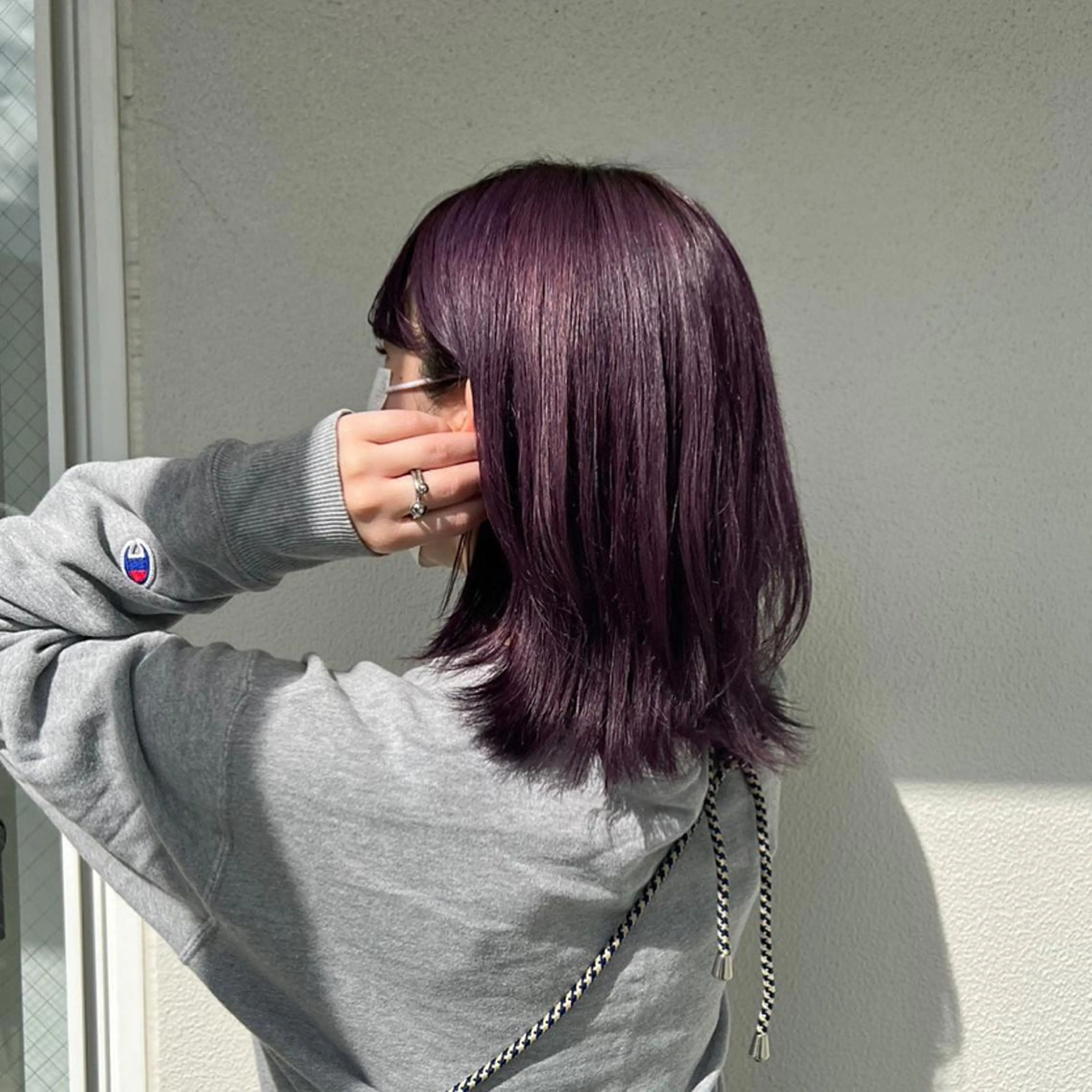 ミディアム カラー バイオレットカラー 田中 鈴乃のヘアスタイル