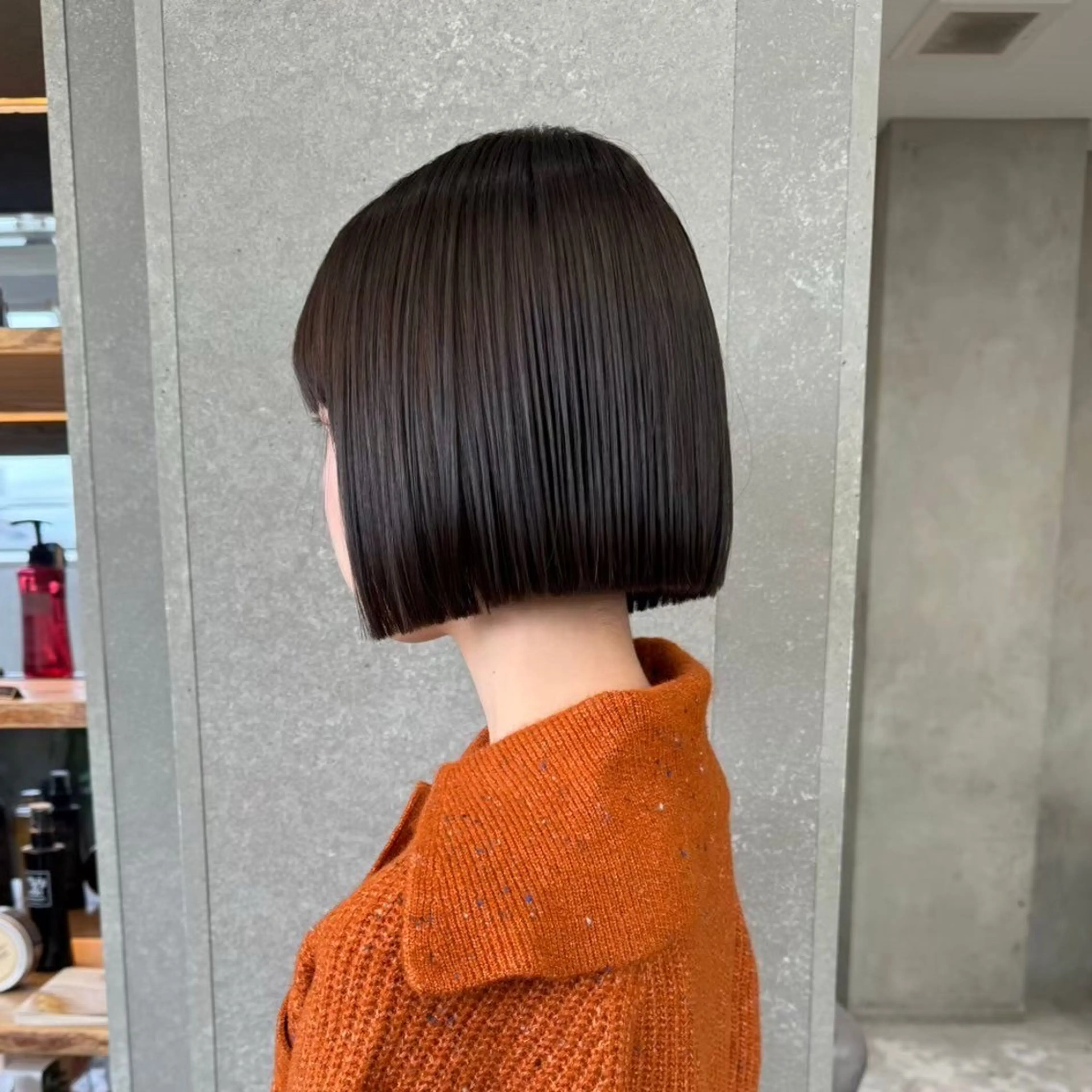 切りっぱなしボブカット＋透明感カラー＋ナノスチームトリートメントの写真