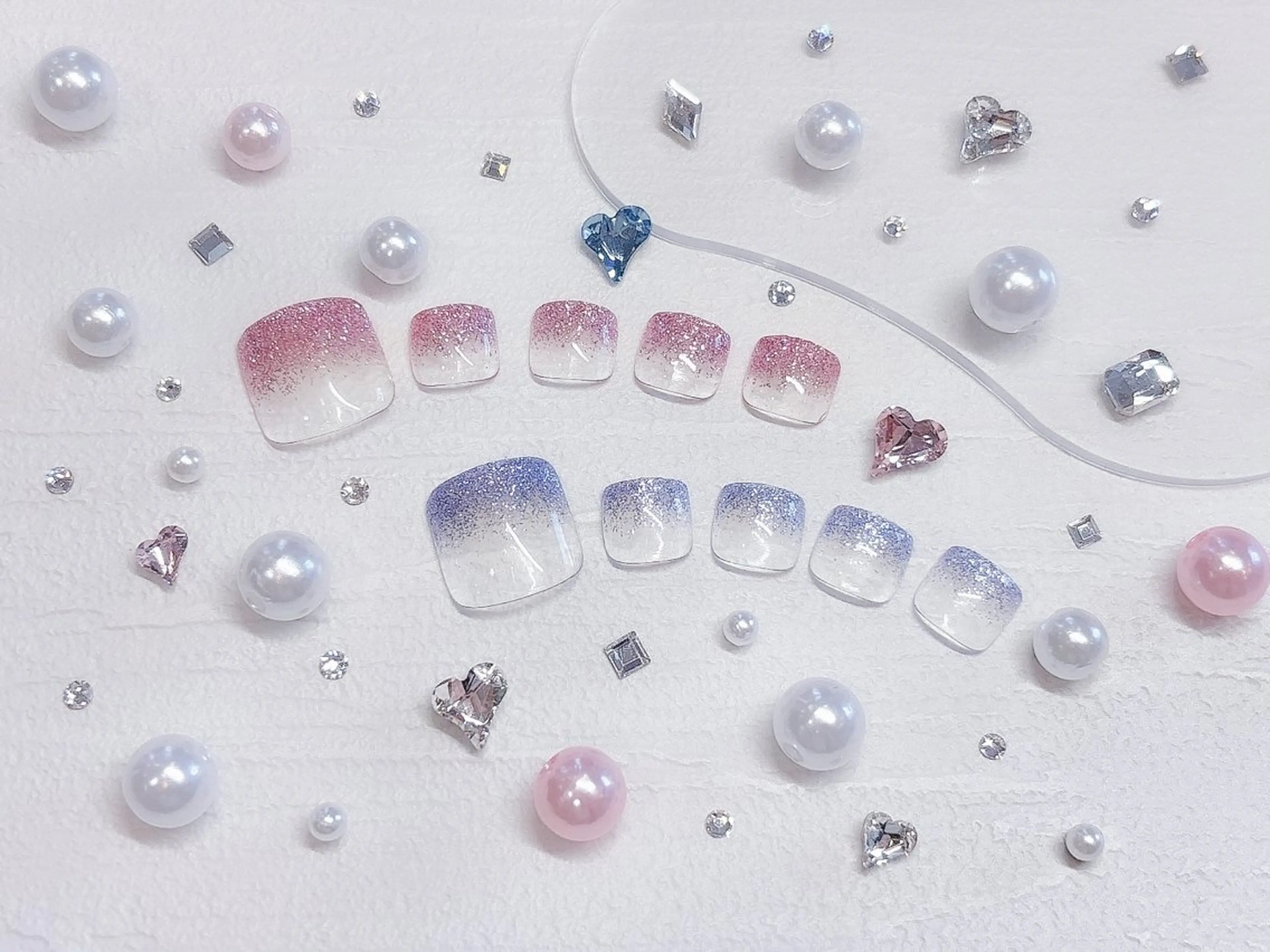 🩵Jrネイリスト🩵パラジェル フット ラメグラデーション🫧(オフなし)の写真