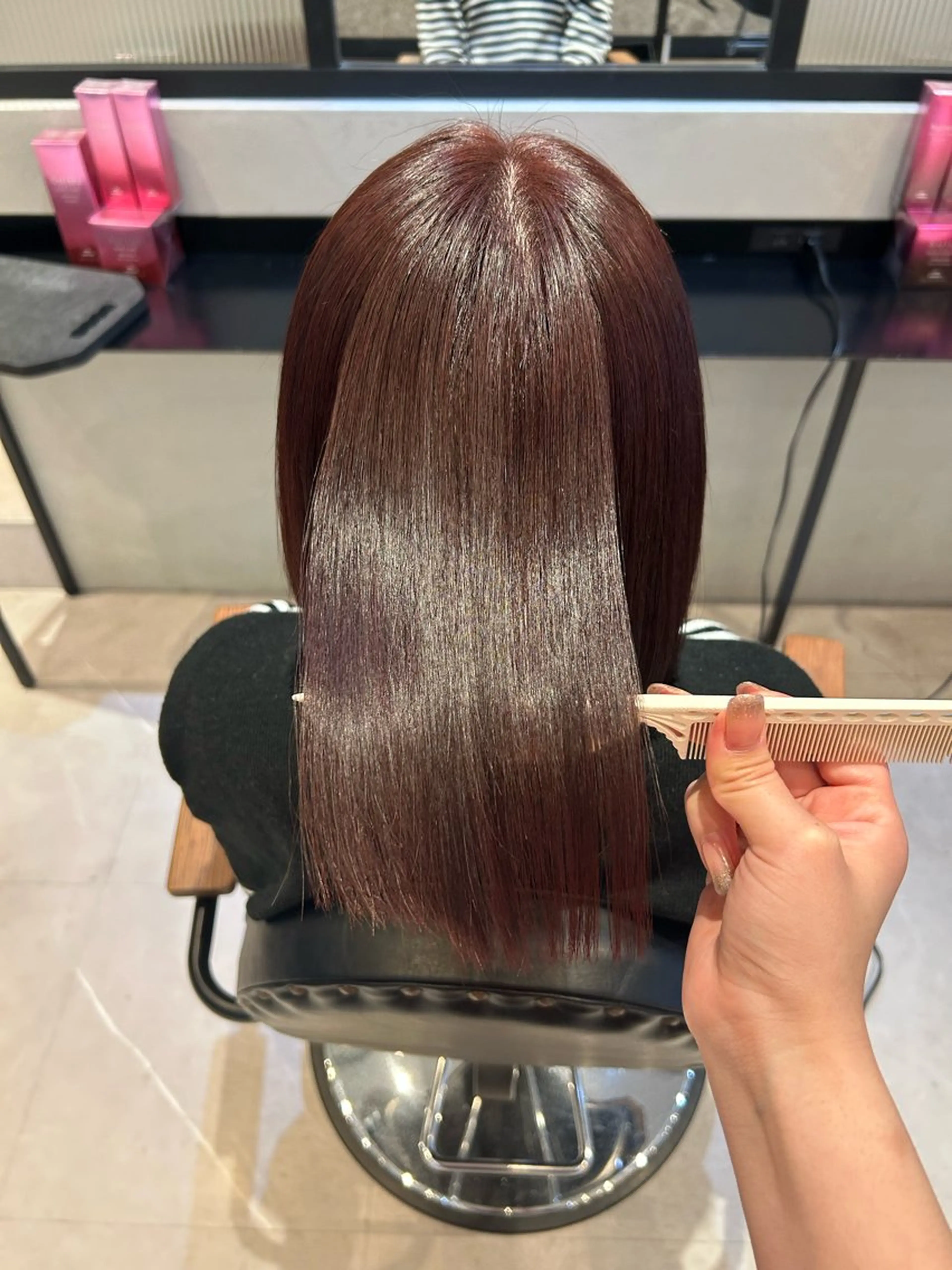 ミディアム カラー ヘアカラー トリートメント 縮毛矯正/カット/ 韓国ヘア/蛯原🍤のヘアスタイル