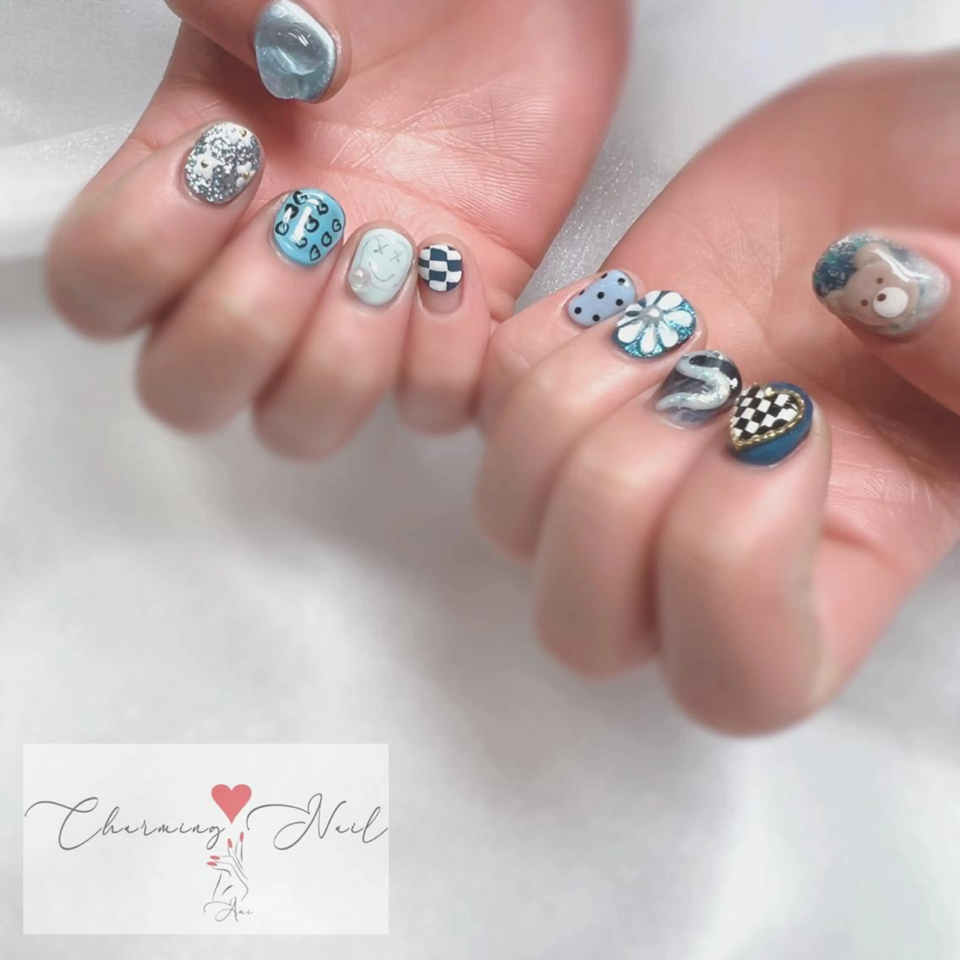 ネイル フラワーネイル ハート 韓国ネイル 持ち込み ぷっくりネイル Charming❤️Nail所属・Nailist Amiのその他イメージ