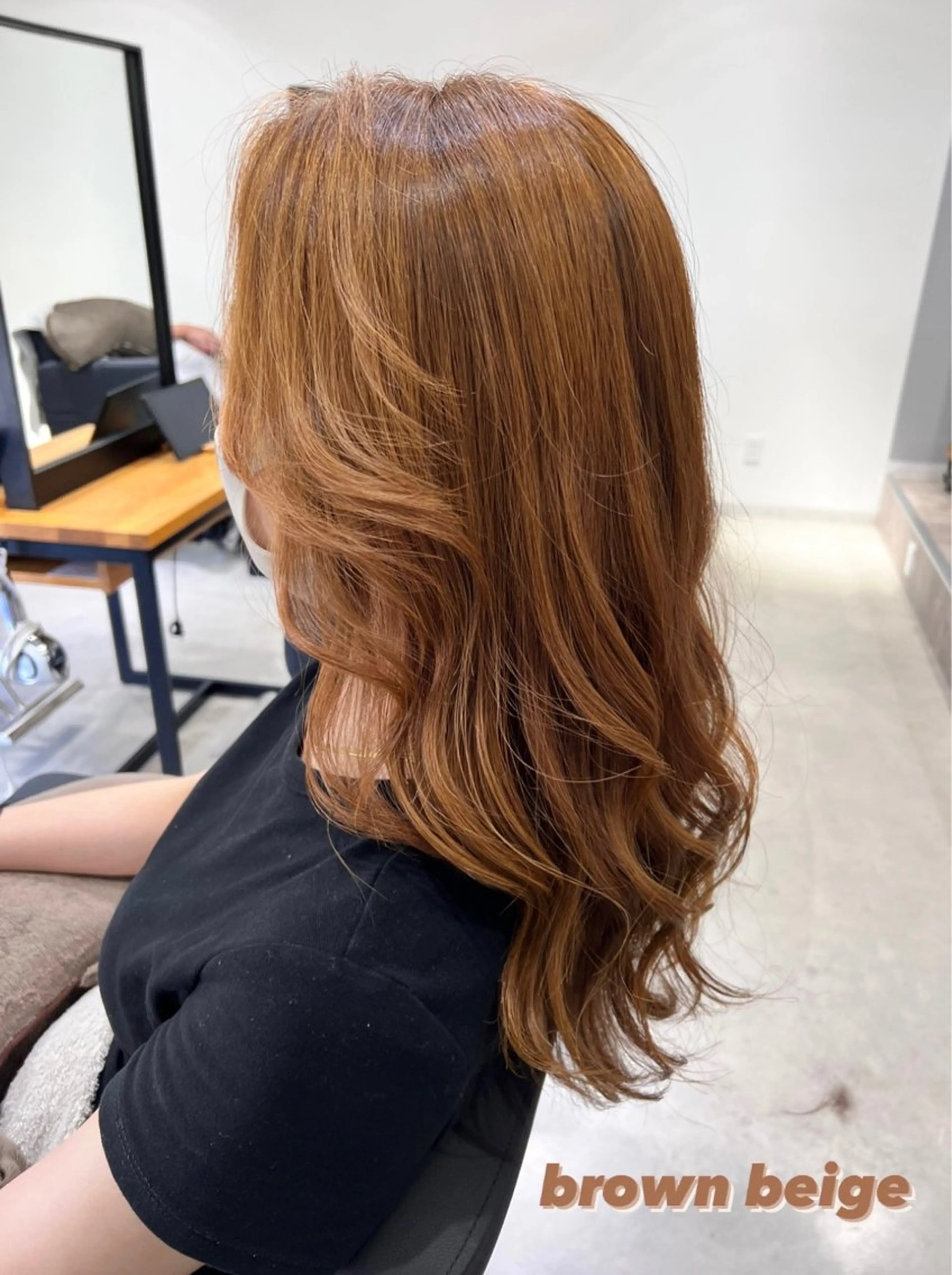 セミロング カラー ブリーチ ブリーチなしカラー anB ハルカのヘアスタイル
