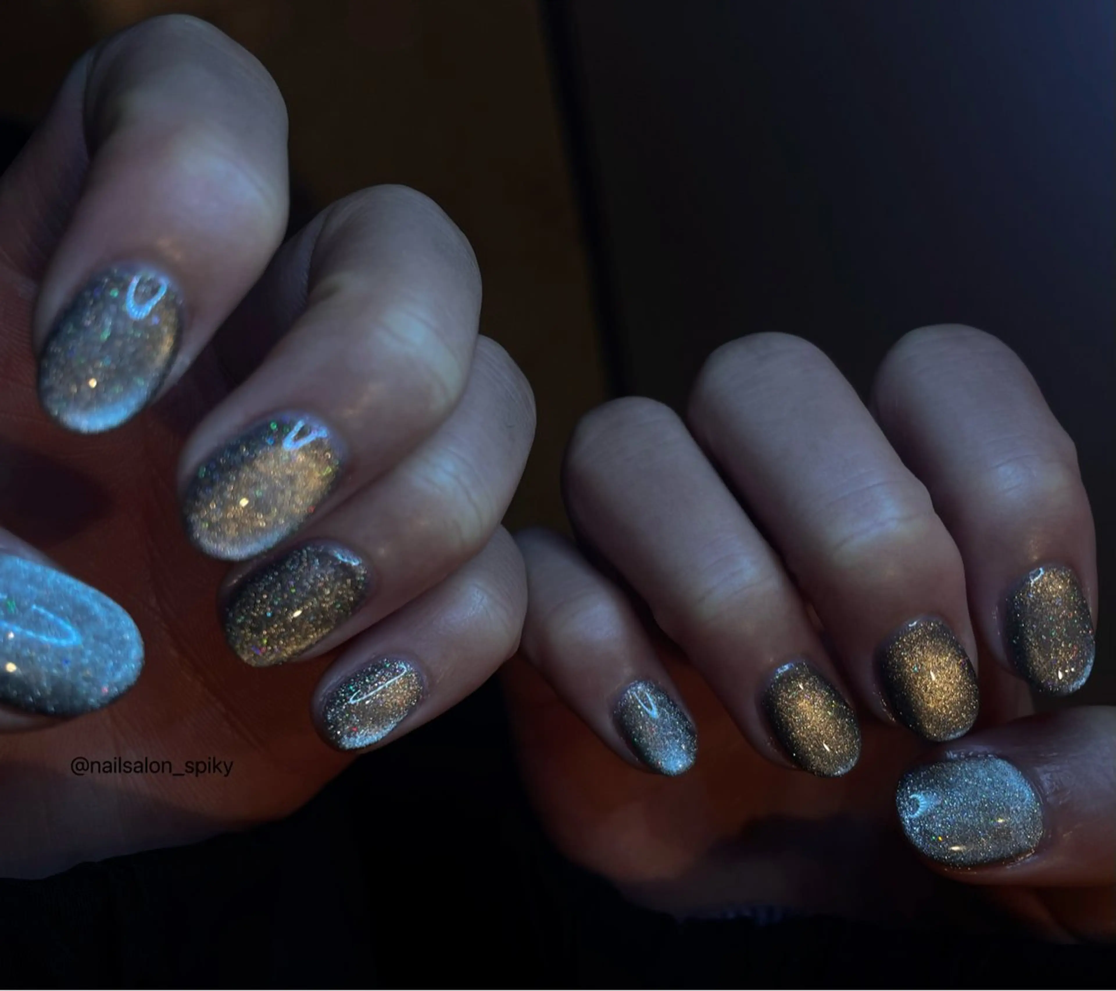 ネイル マグネットネイル Spiky とうげ ふうかのネイルデザイン