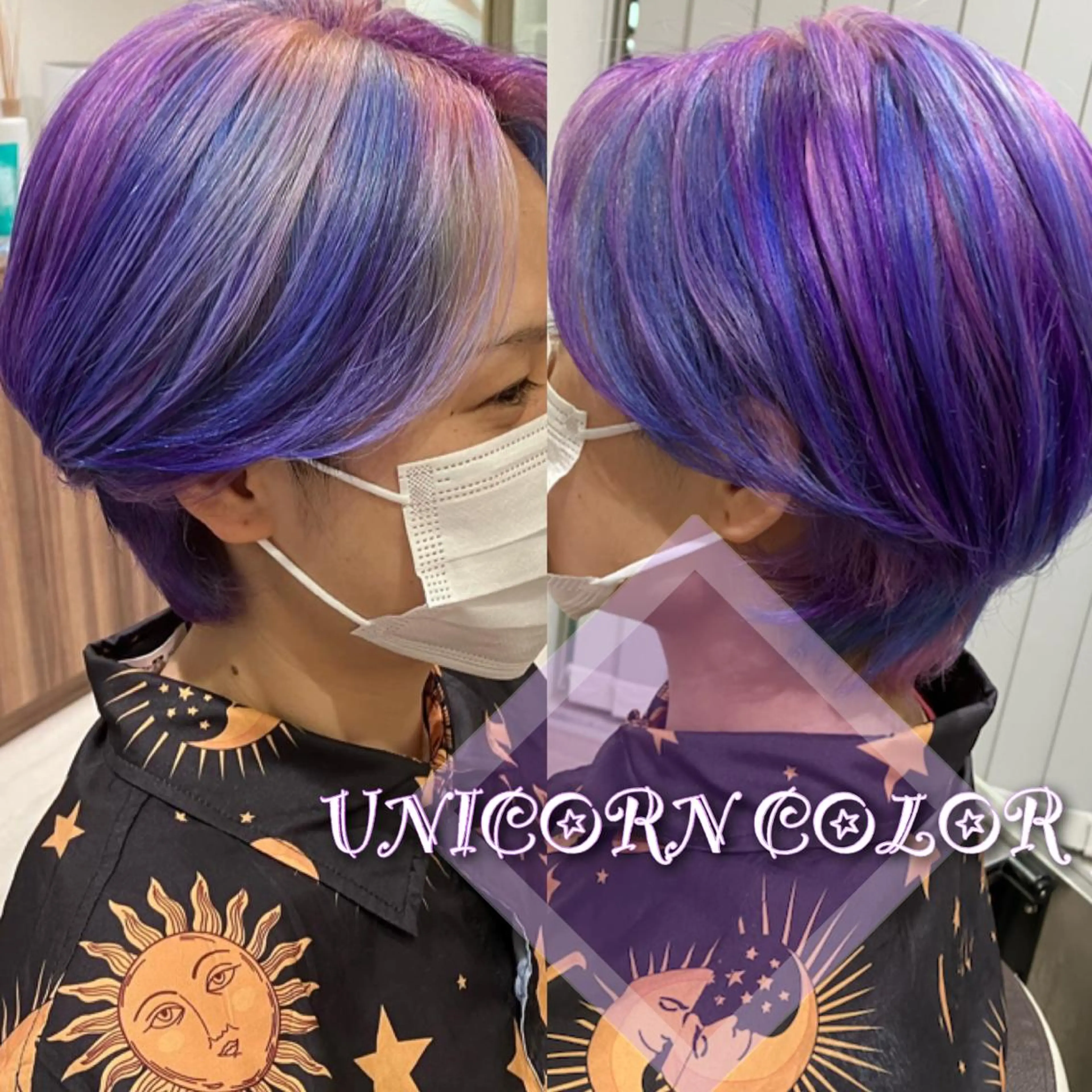 ショート カラー ヘアカラー Re:st所属・Miyavi/カラー ショートボブのヘアスタイル