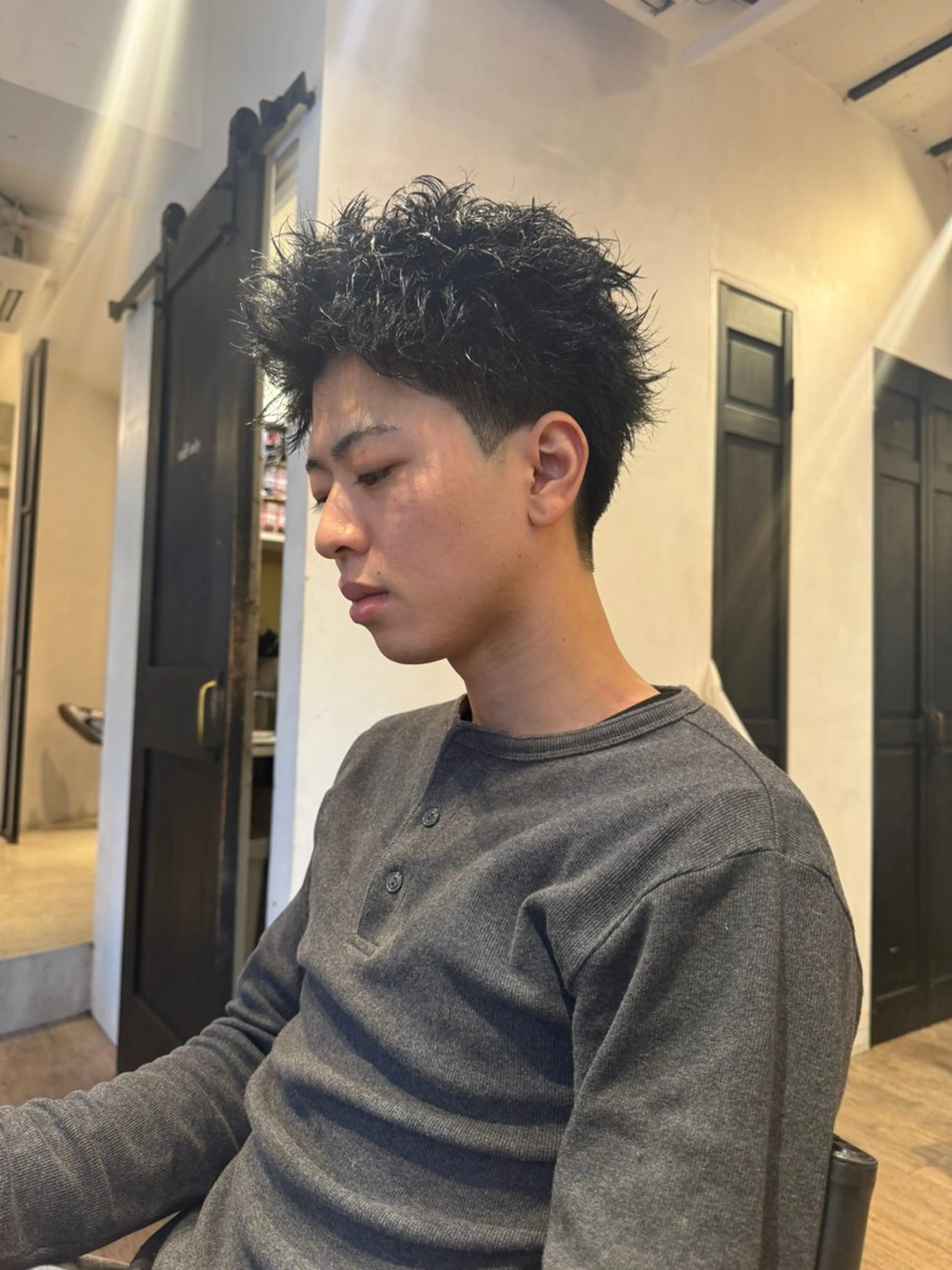 ショート パーマ メンズ メンズパーマ メンズショート スパイキーショート ショートヘア カット パーマ heavenly by HAVANA新宿所属・メンズショート/ピン パーマ/新宿/フウガのヘアスタイル