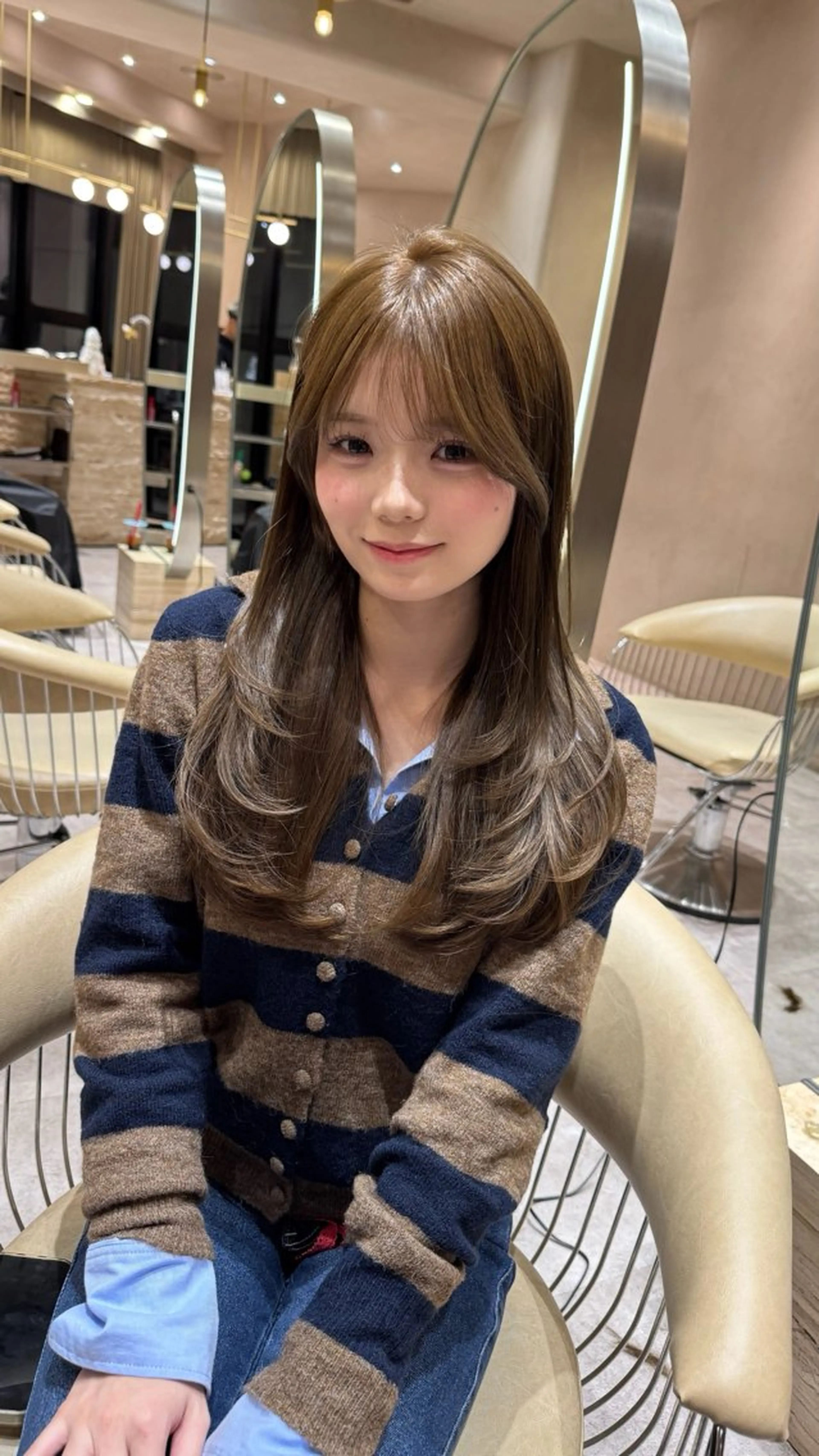 セミロング カット ヘアカラー トリートメント 韓国ヘア/ベージュ カラー/髪質改善/涼のヘアスタイル