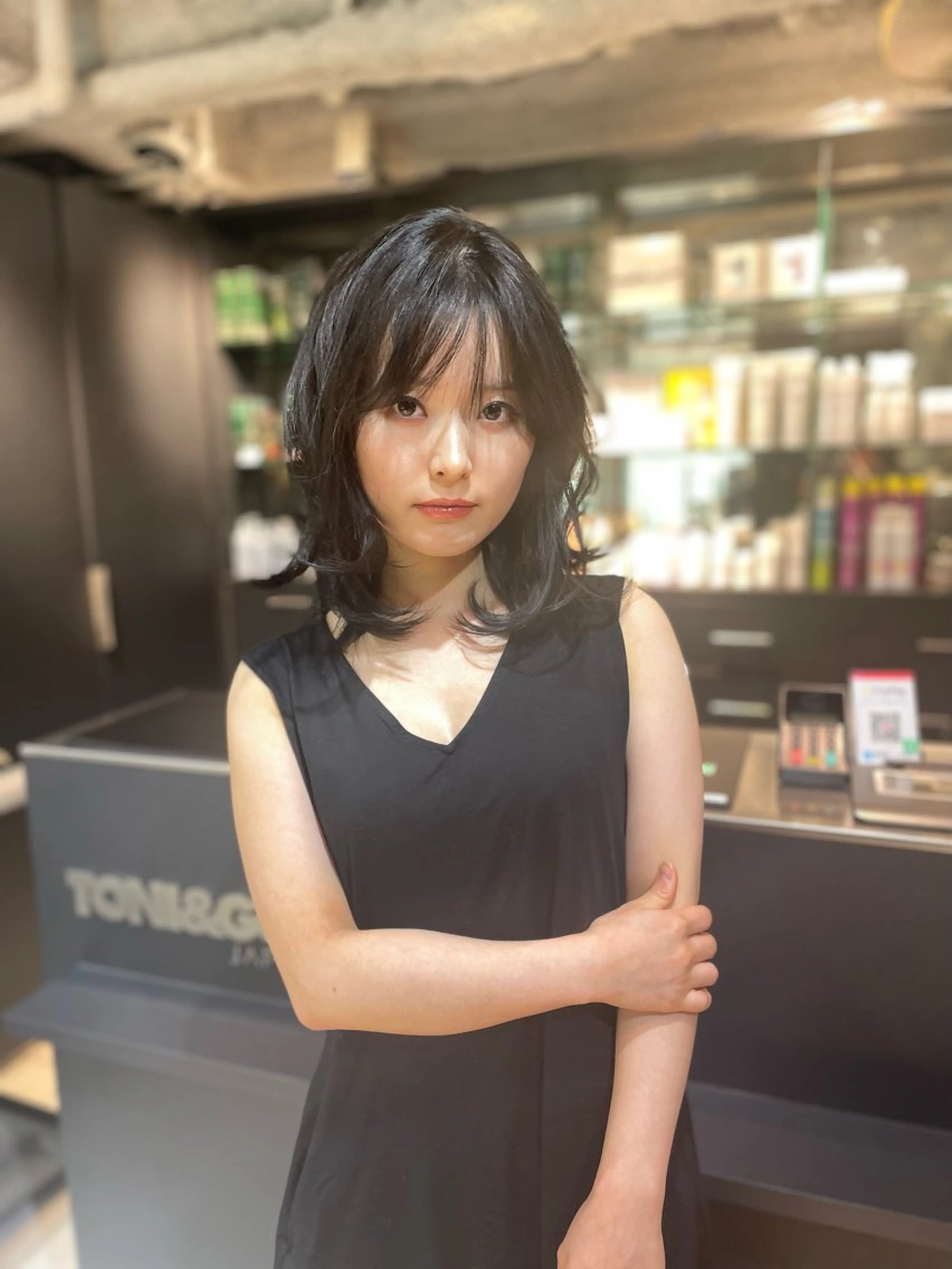 ミディアム カット ヘアカラー トリートメント レイヤーカット/ 堀匠吾のヘアスタイル