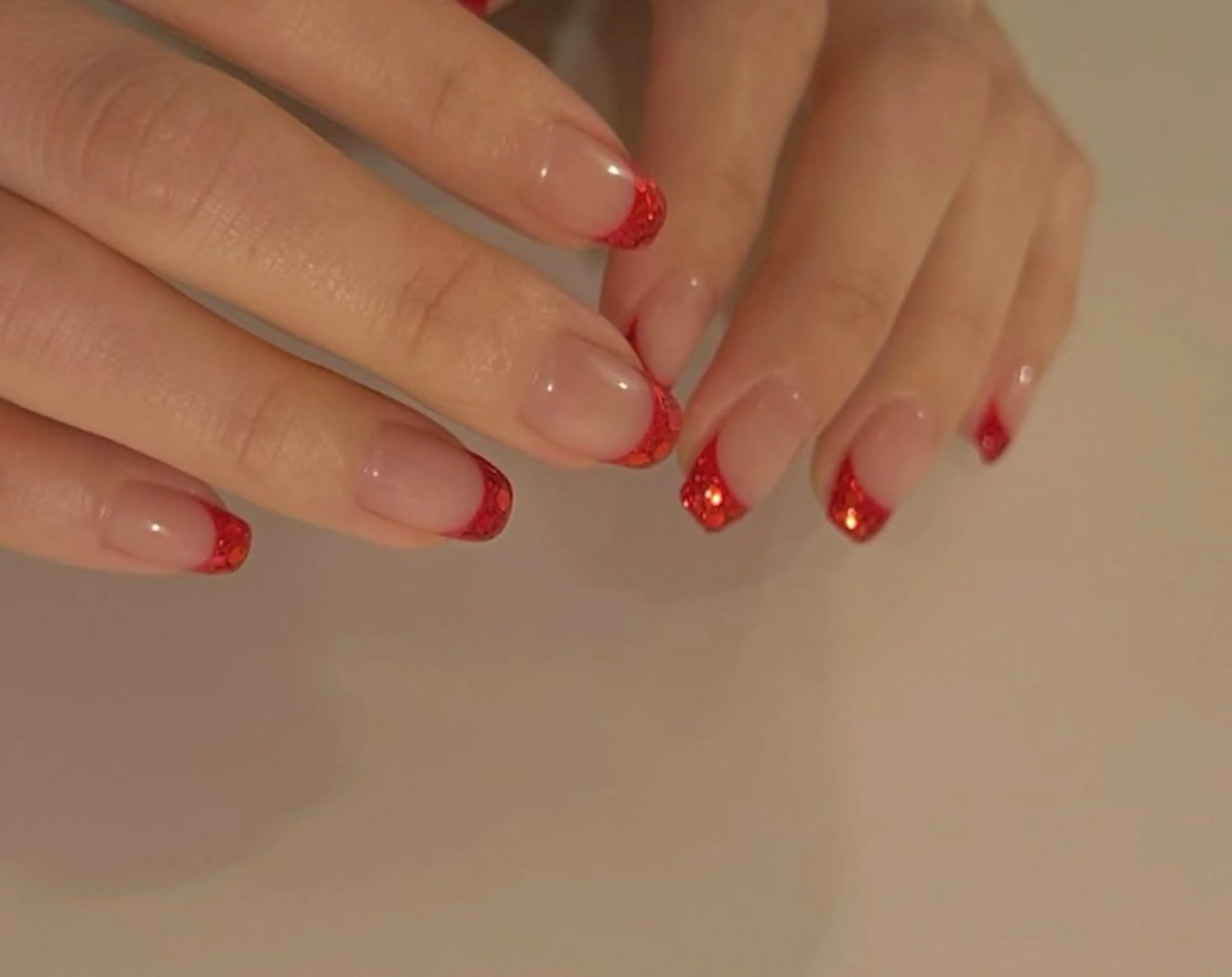 ネイル クリアネイル フレンチネイル ガラスフレンチ キラキラネイル ニュアンスネイル tamu nail 金町のネイルデザイン