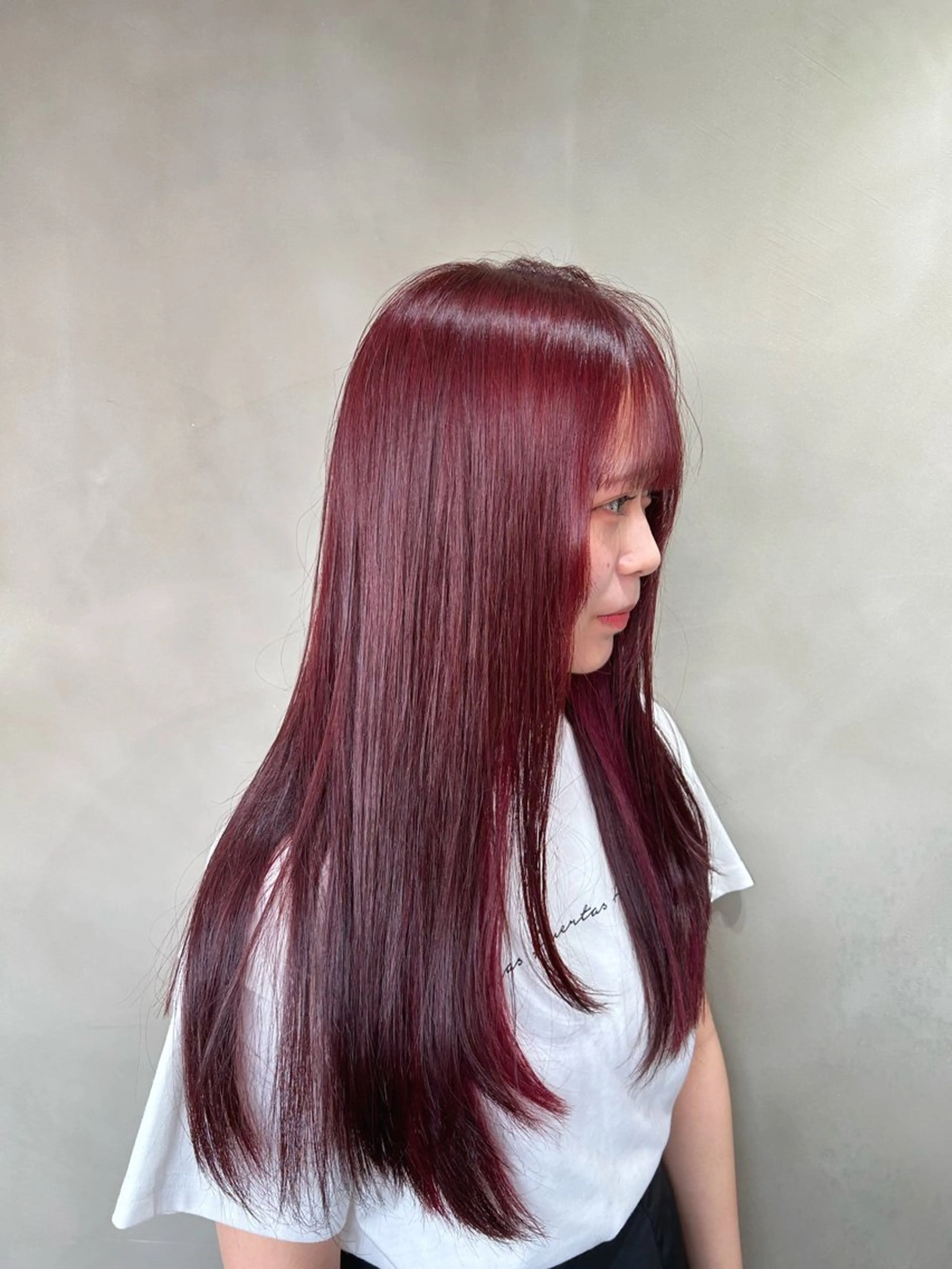 ロング カラー ブリーチ レッドカラー ヘアカラー トリートメント GO TO DAY渋谷モディ店所属・stylist トモヤのヘアスタイル