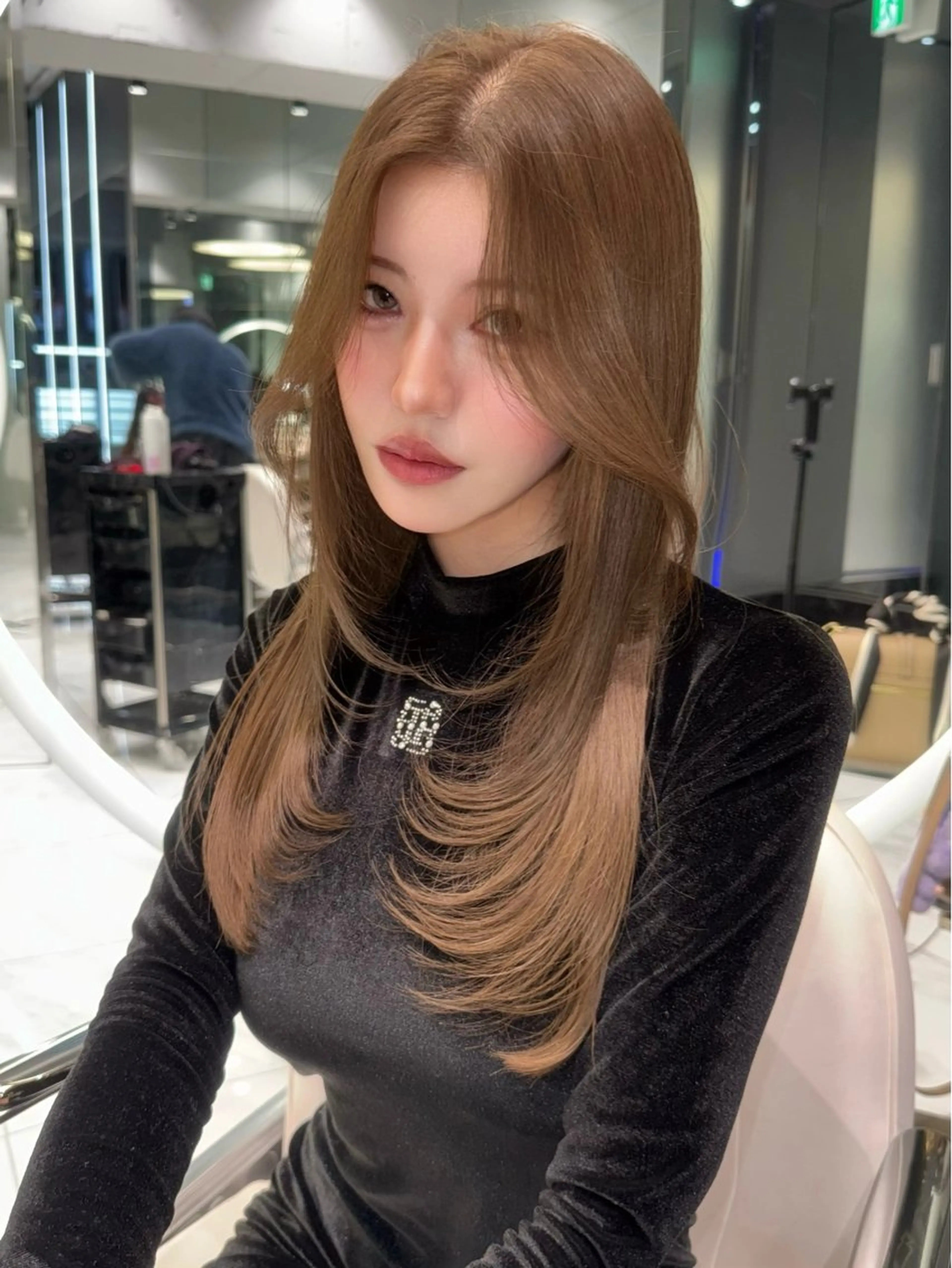 ロング カラー ヘアカラー トリートメント miuru/韓国ヘア /レイヤーカットのヘアスタイル
