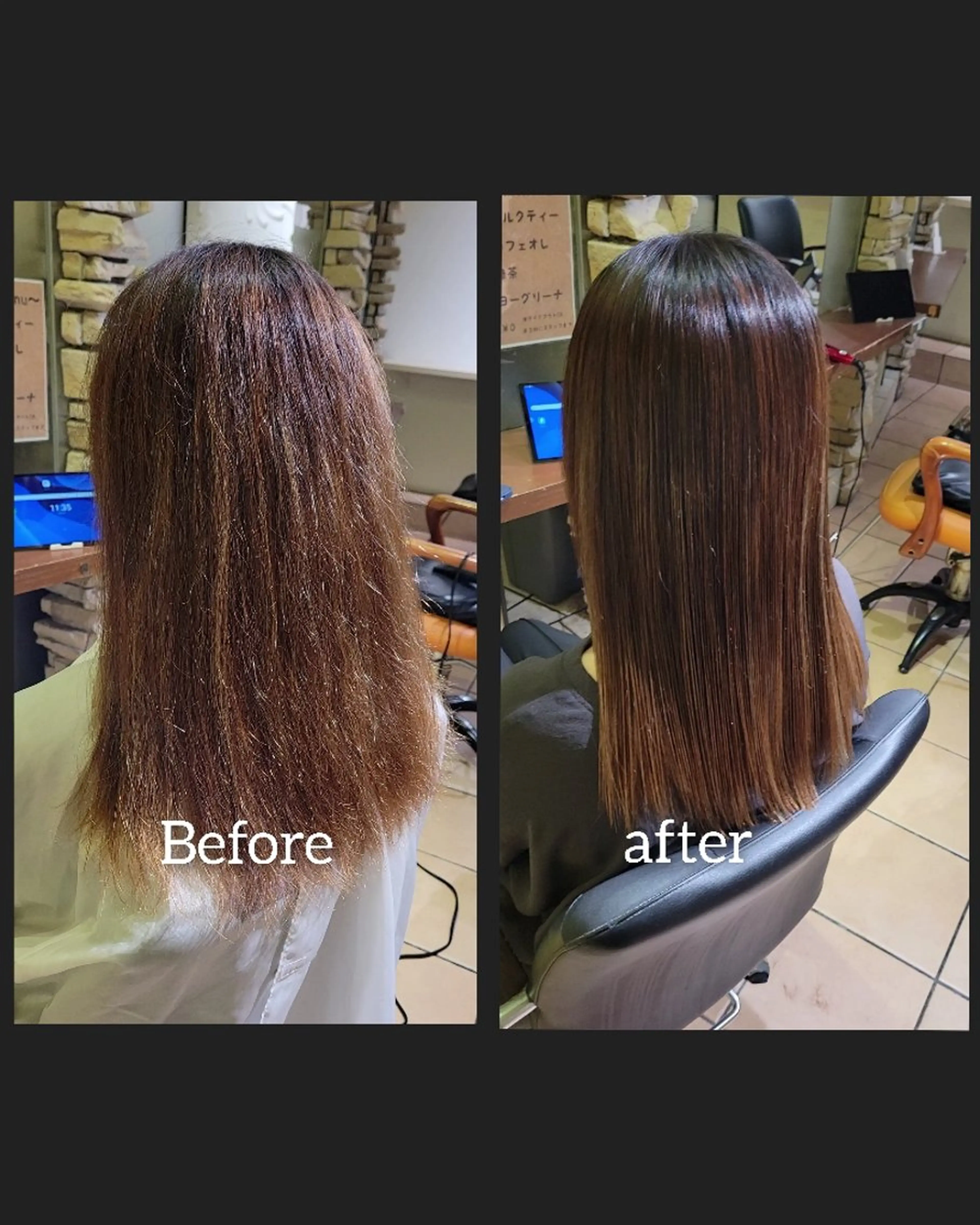 セミロング カラー 髪質改善 縮毛矯正 縮毛矯正 トリートメント 【髪質改善美容師】t occa茨木篠原健太のヘアスタイル